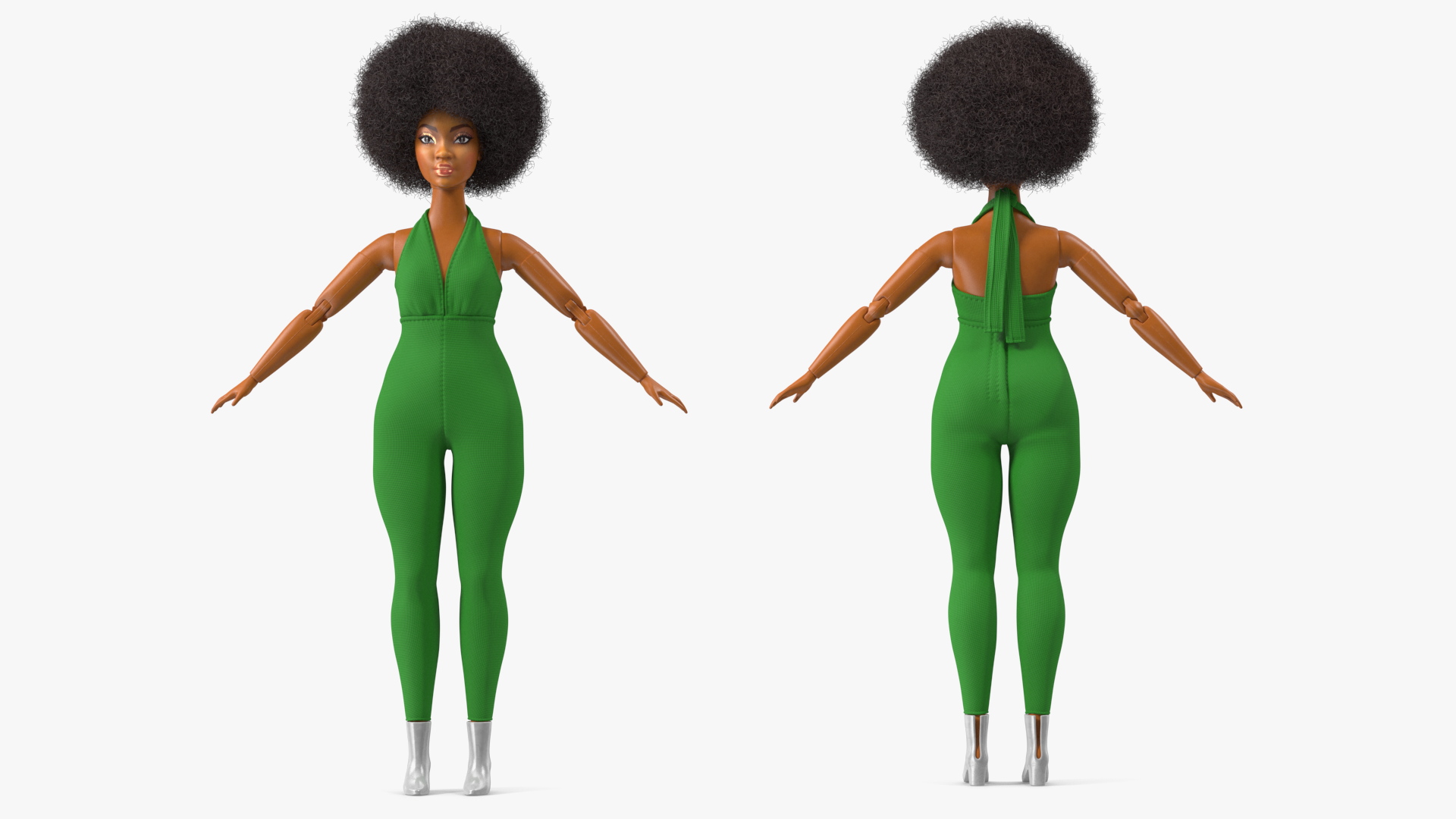 Toy Doll Figure Dressed Fur Rigged 3D model