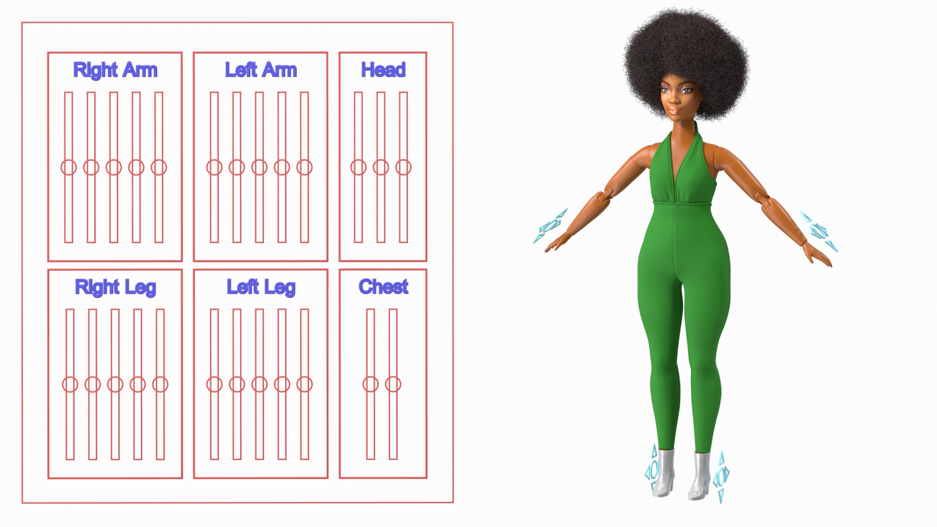 Toy Doll Figure Dressed Fur Rigged 3D model