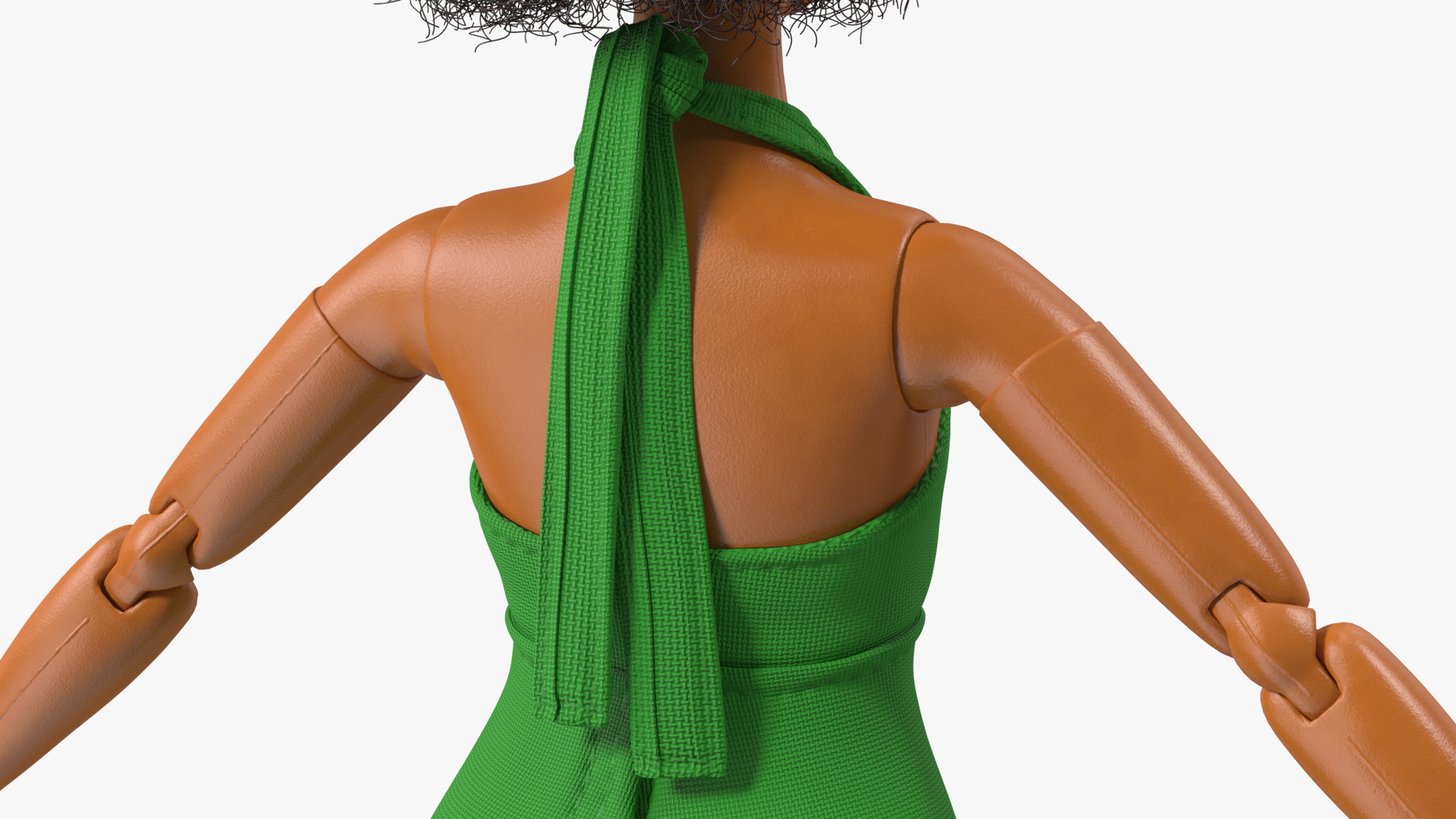 Toy Doll Figure Dressed Fur Rigged 3D model