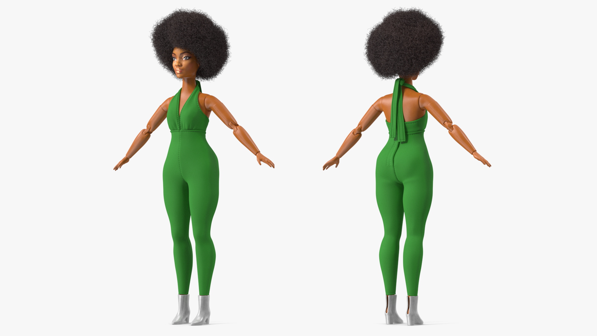 Toy Doll Figure Dressed Fur Rigged 3D model