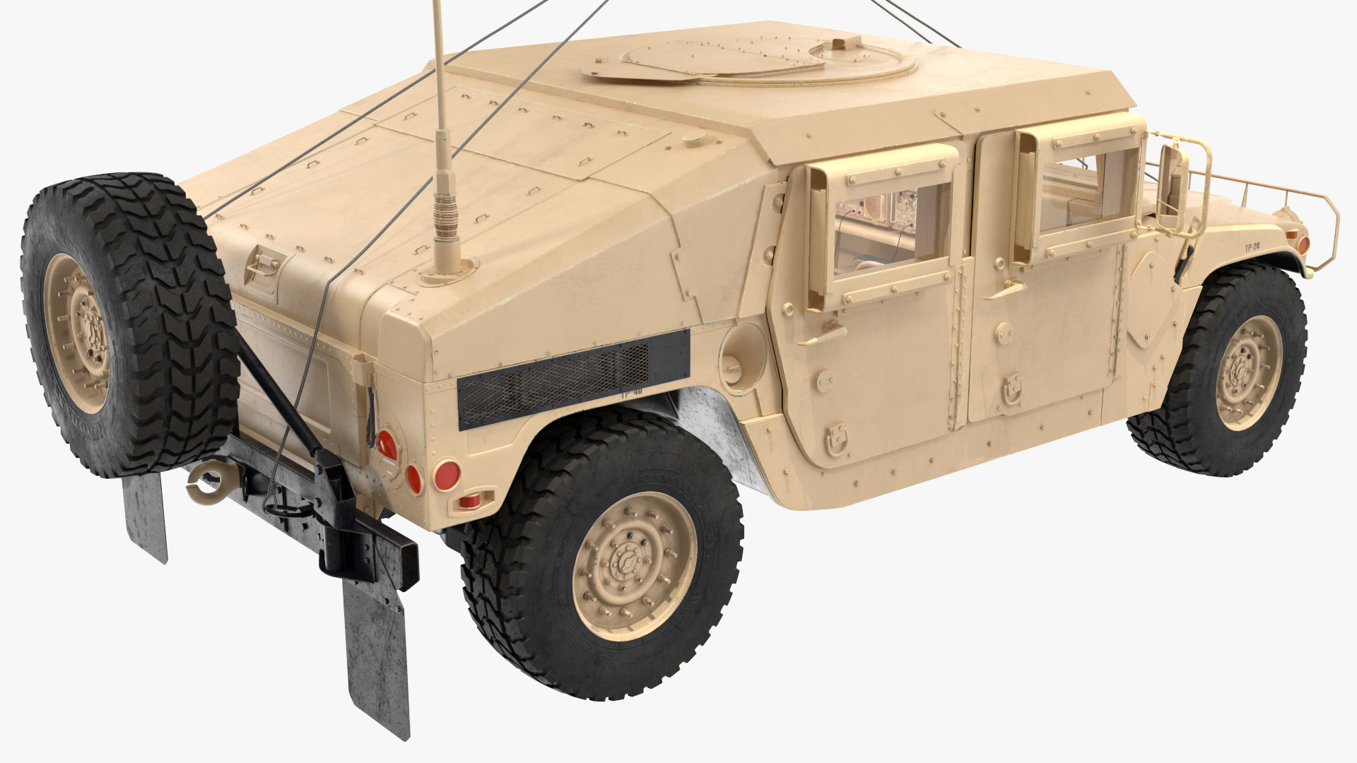 3D US Army Transport Helicopter With Humvee M1151 Rigged model