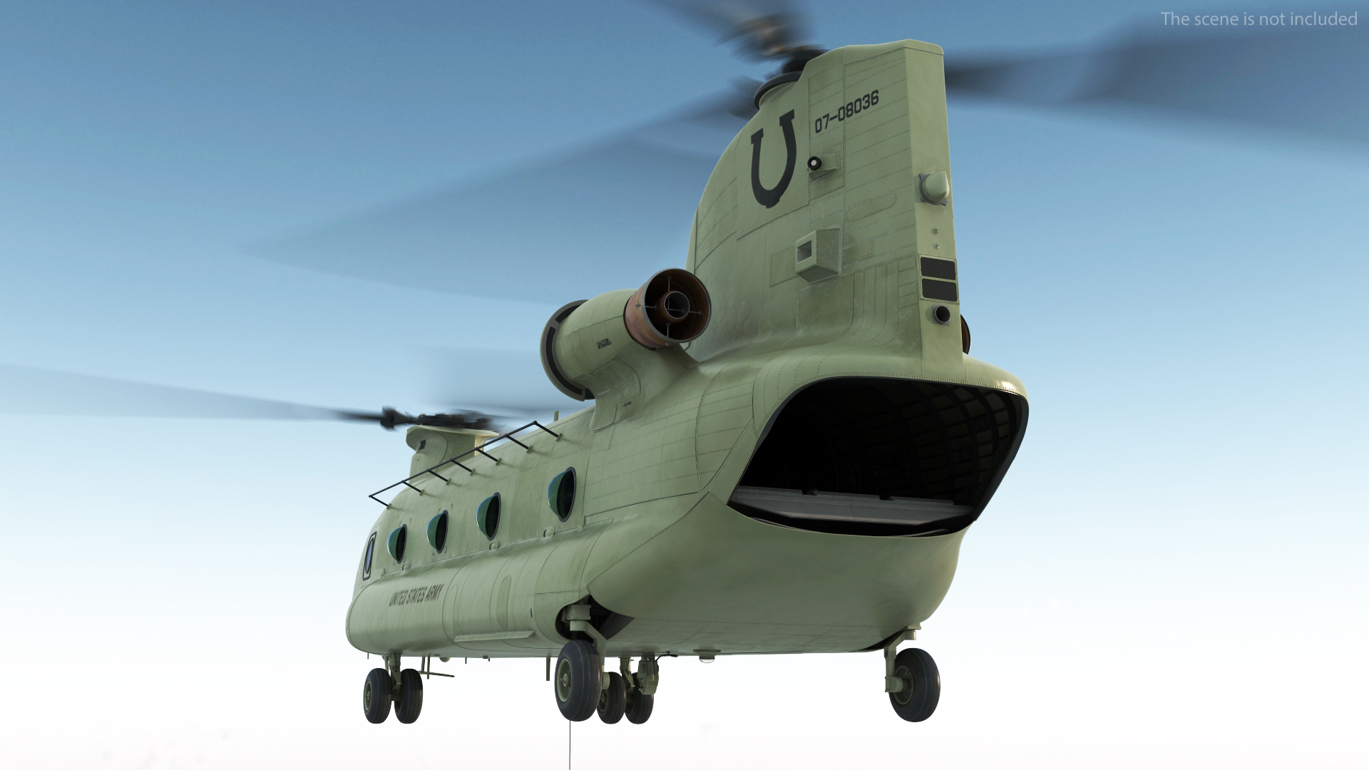 3D US Army Transport Helicopter With Humvee M1151 Rigged model