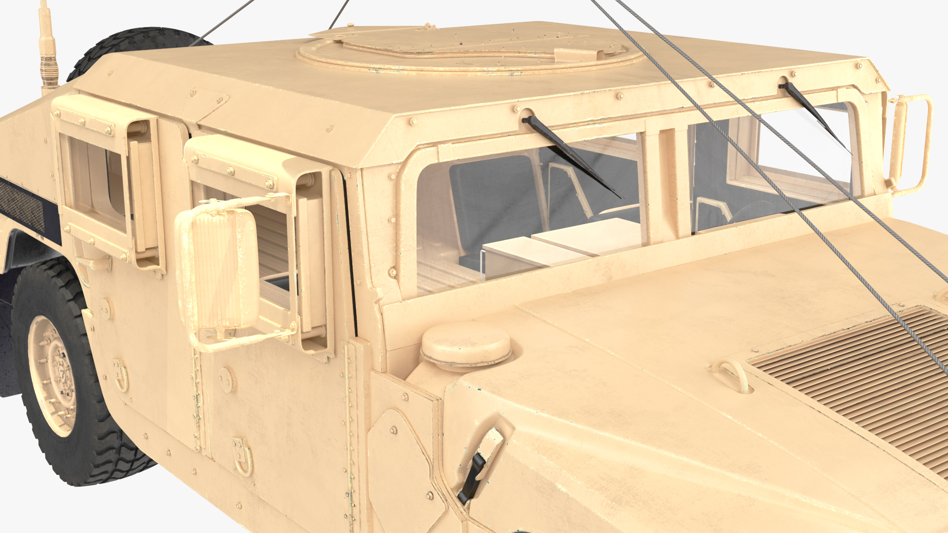 3D US Army Transport Helicopter With Humvee M1151 Rigged model