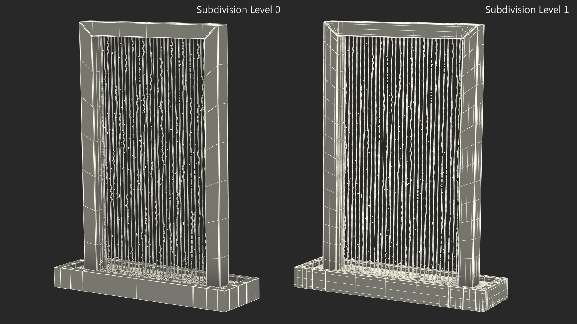 3D Modern Fountain Rectangular Black model
