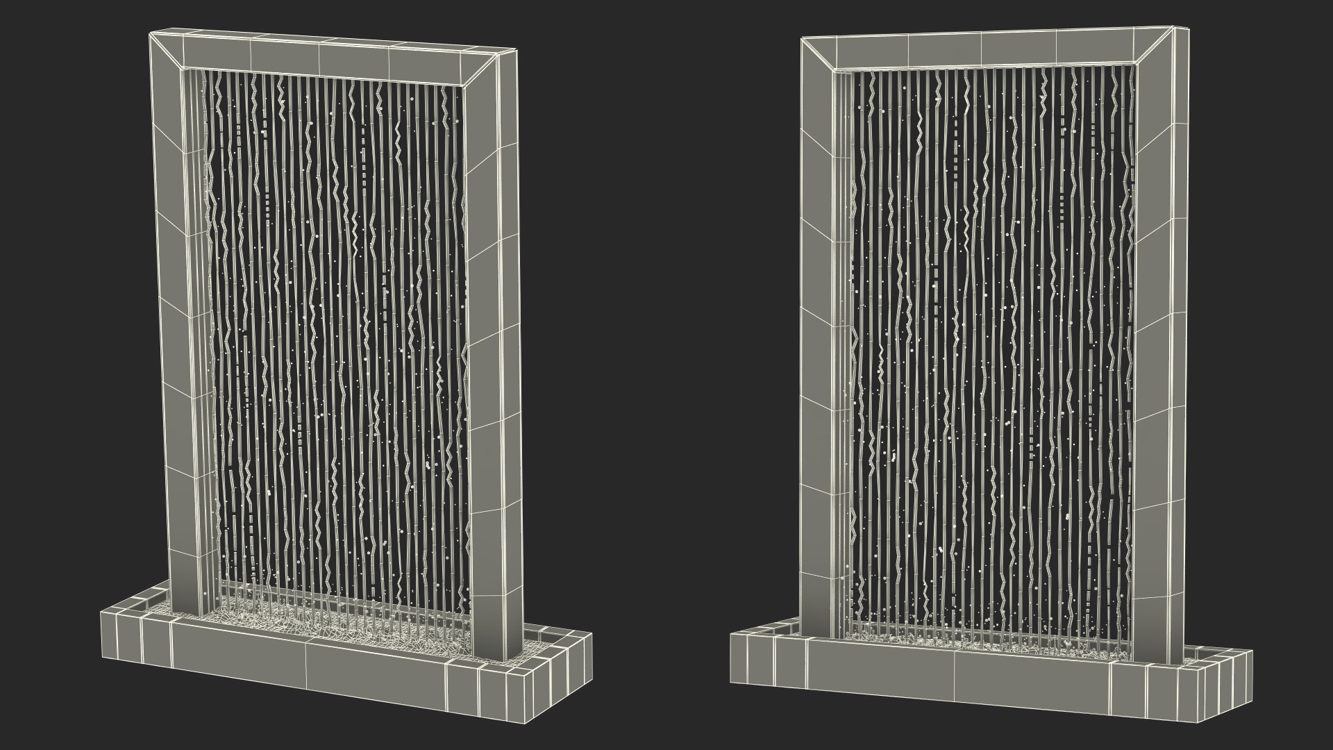 3D Modern Fountain Rectangular Black model
