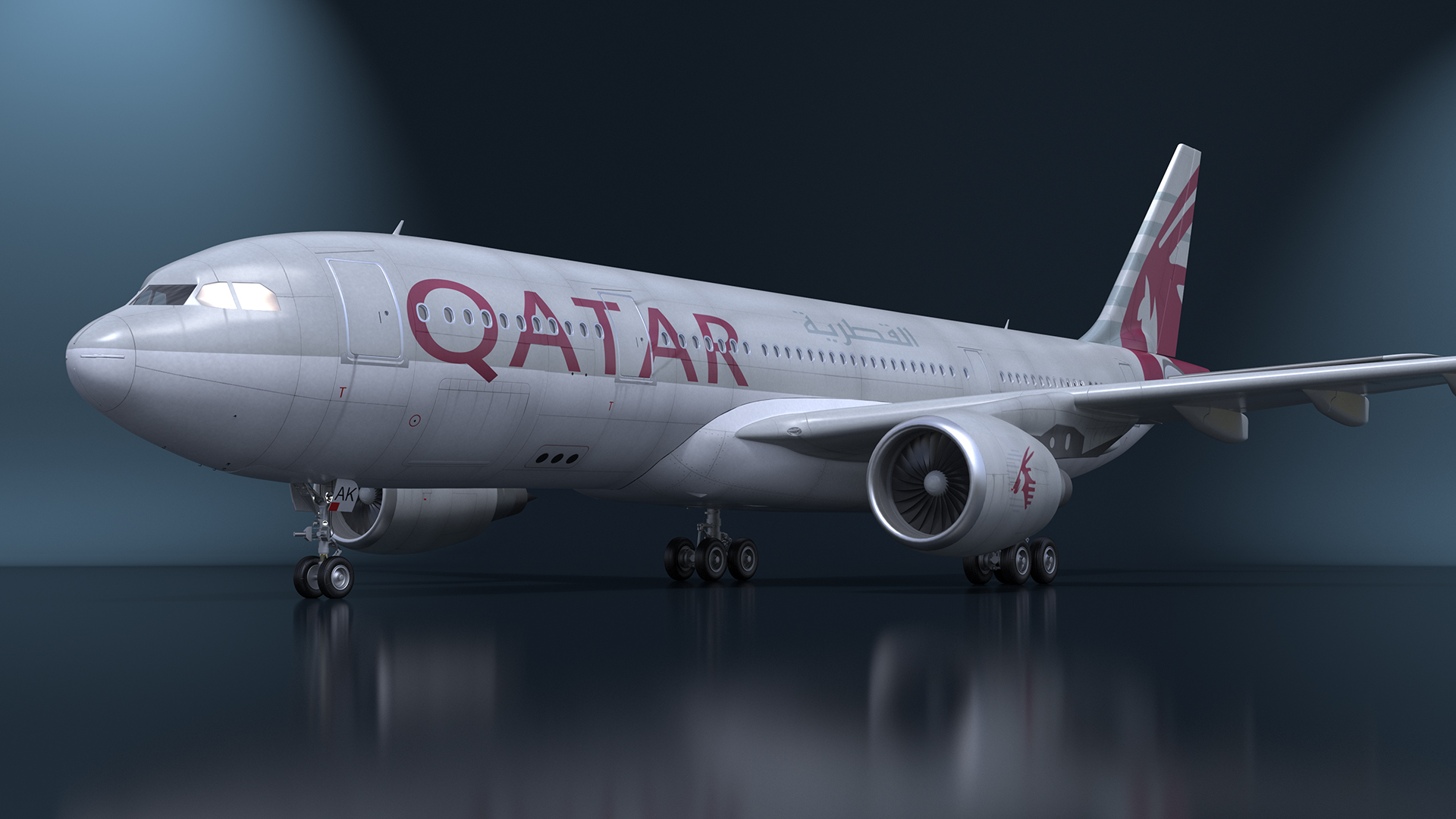 Airbus A330-200 Qatar Airways 3D model