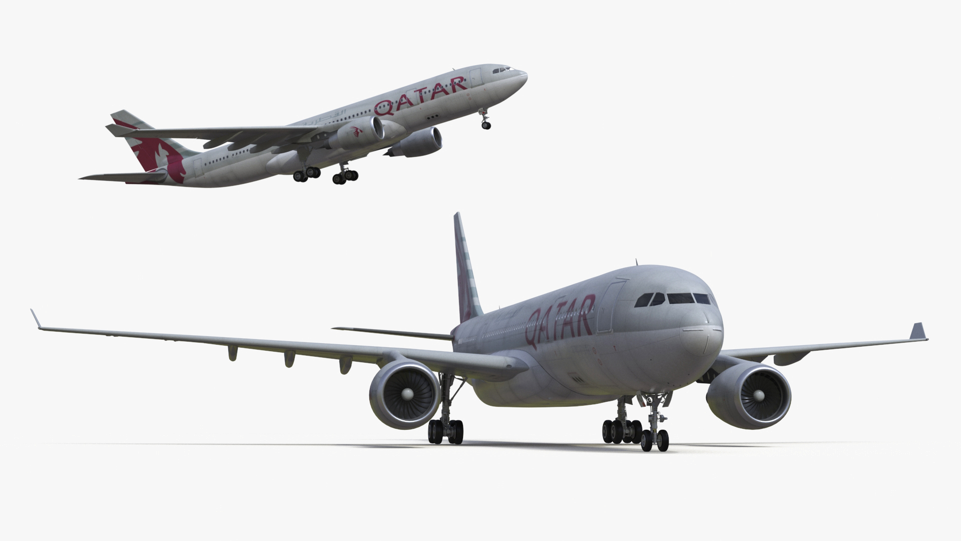 Airbus A330-200 Qatar Airways 3D model