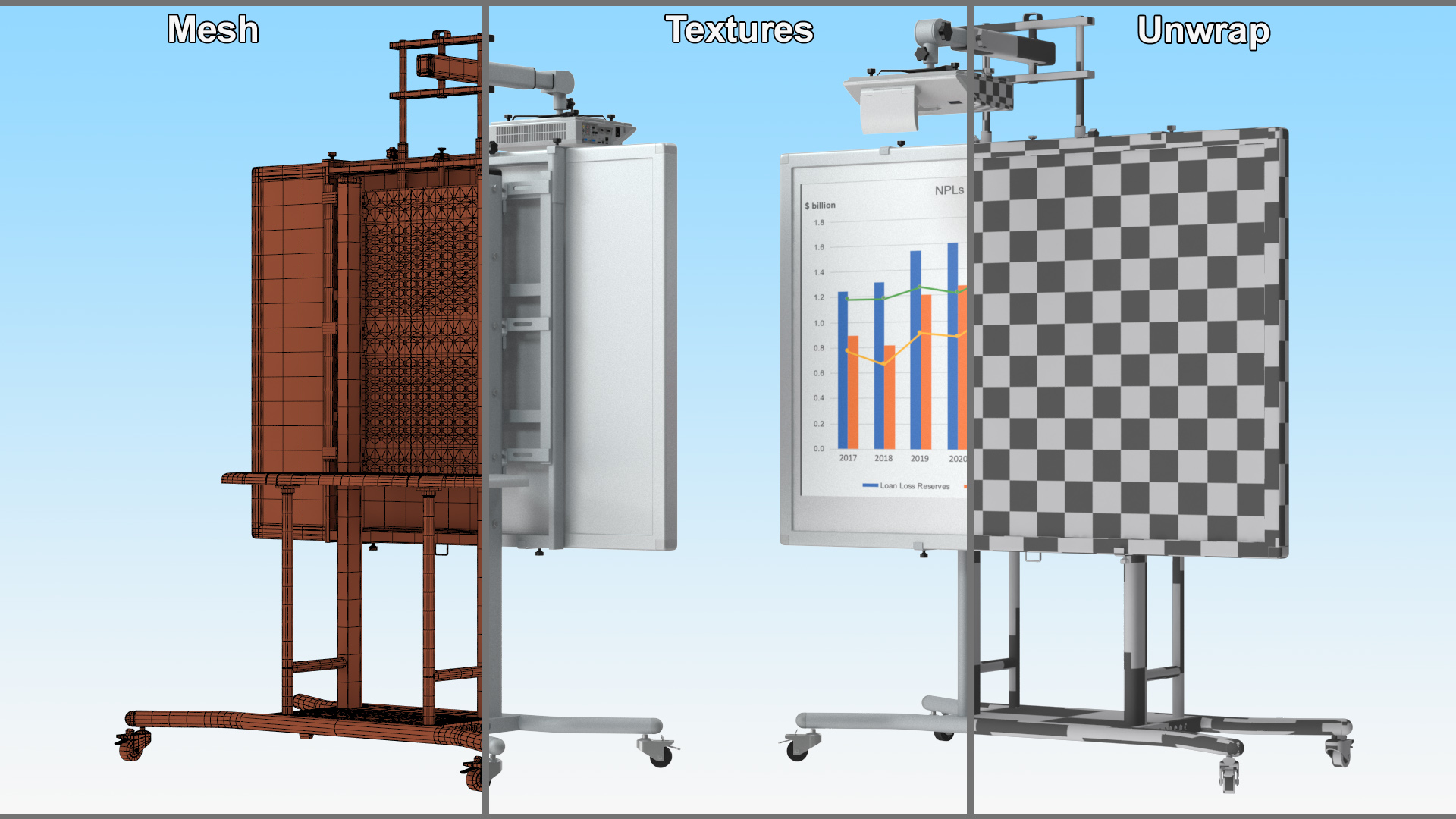 Interactive Whiteboard with Projector 3D
