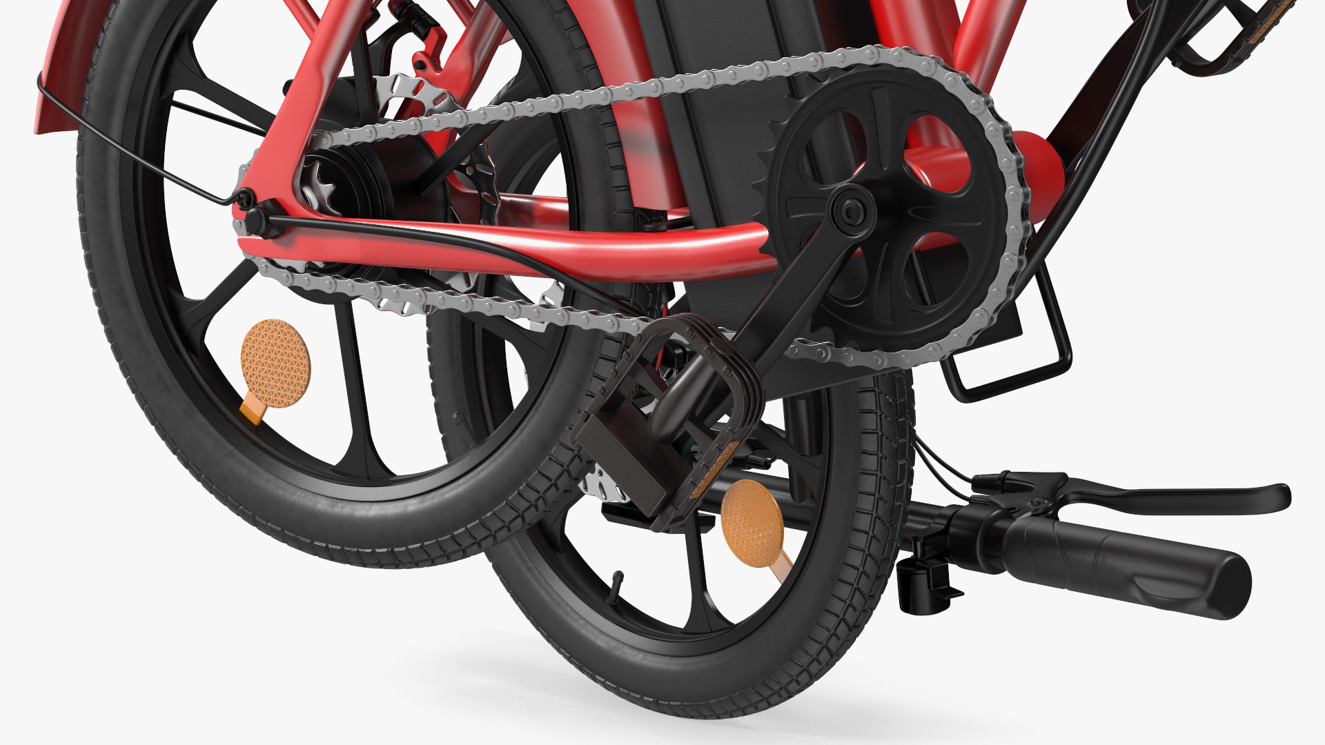 Red Electric Bike Folded 3D model
