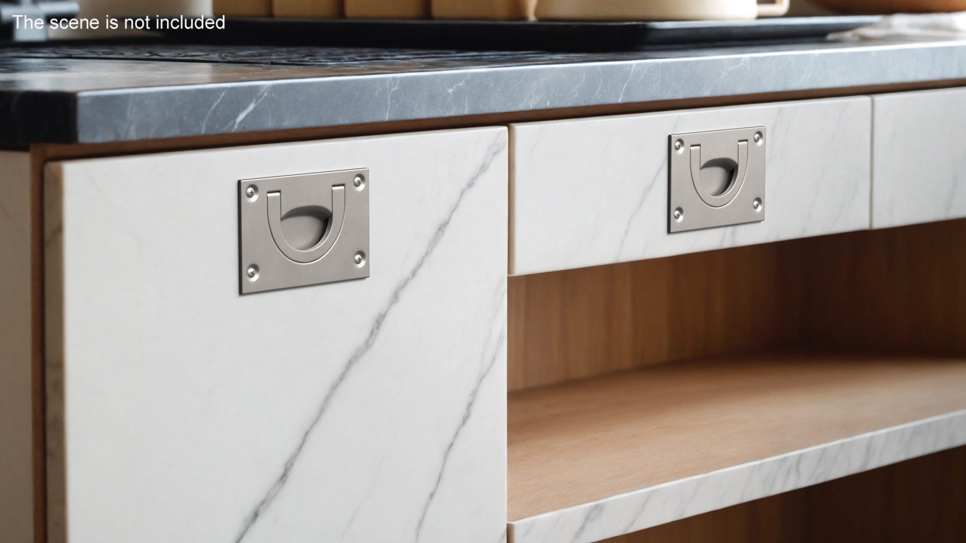 3D Kitchen Cabinet Handle Recessed Silver model