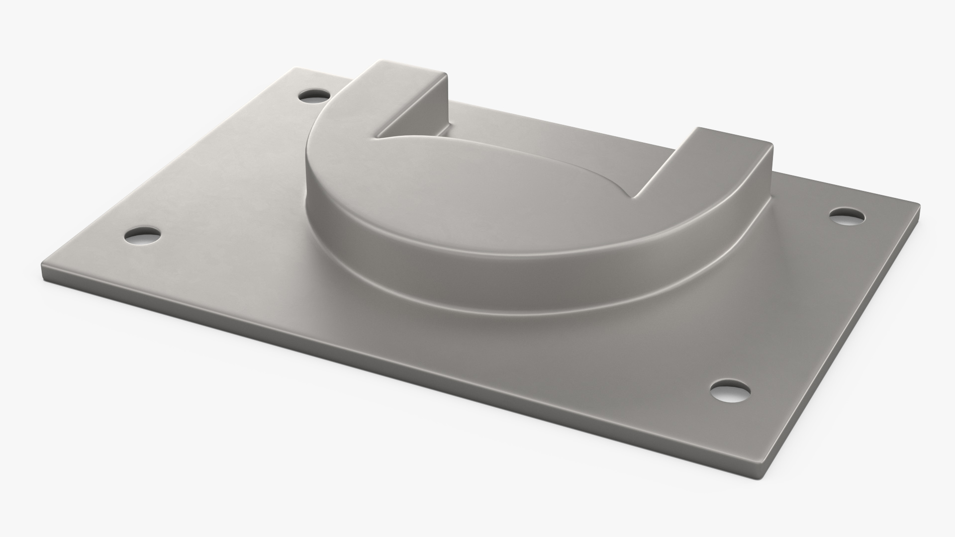 3D Kitchen Cabinet Handle Recessed Silver model