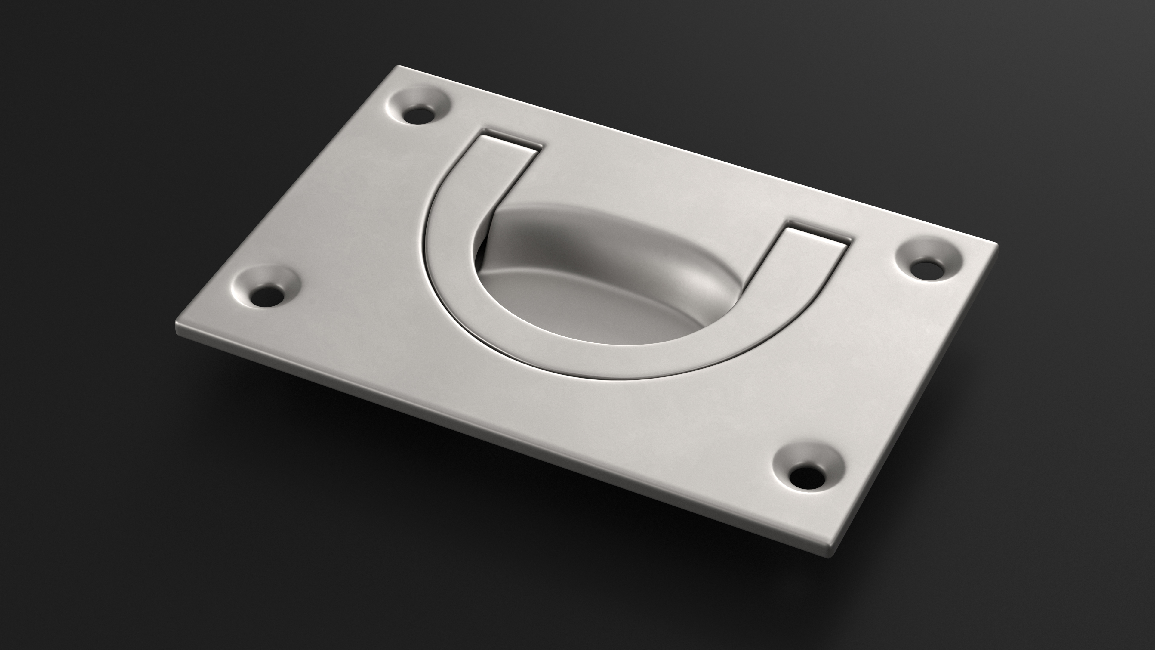 3D Kitchen Cabinet Handle Recessed Silver model