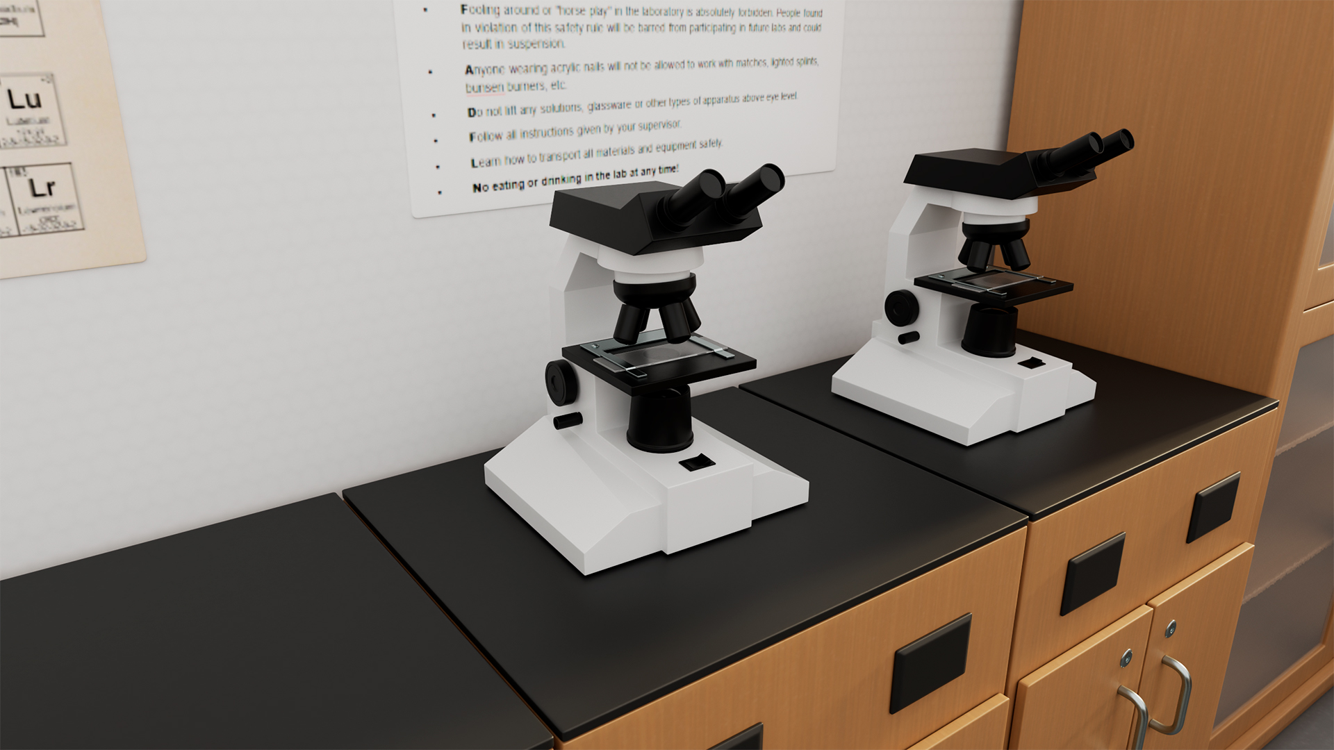 3D School Laboratory Interior with Modern Equipment model