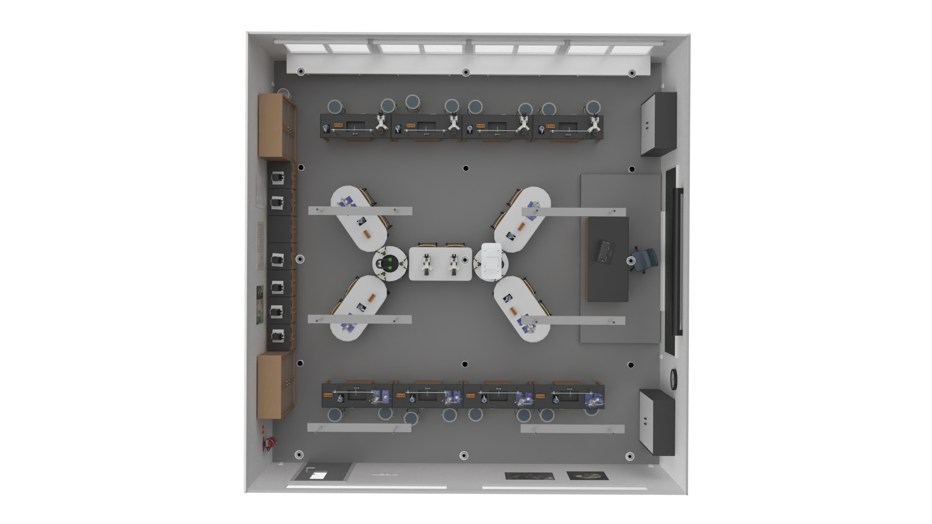 3D School Laboratory Interior with Modern Equipment model