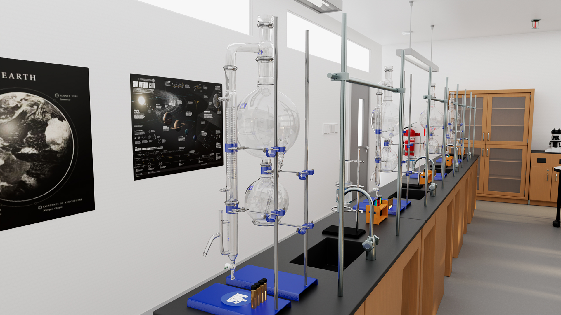 3D School Laboratory Interior with Modern Equipment model