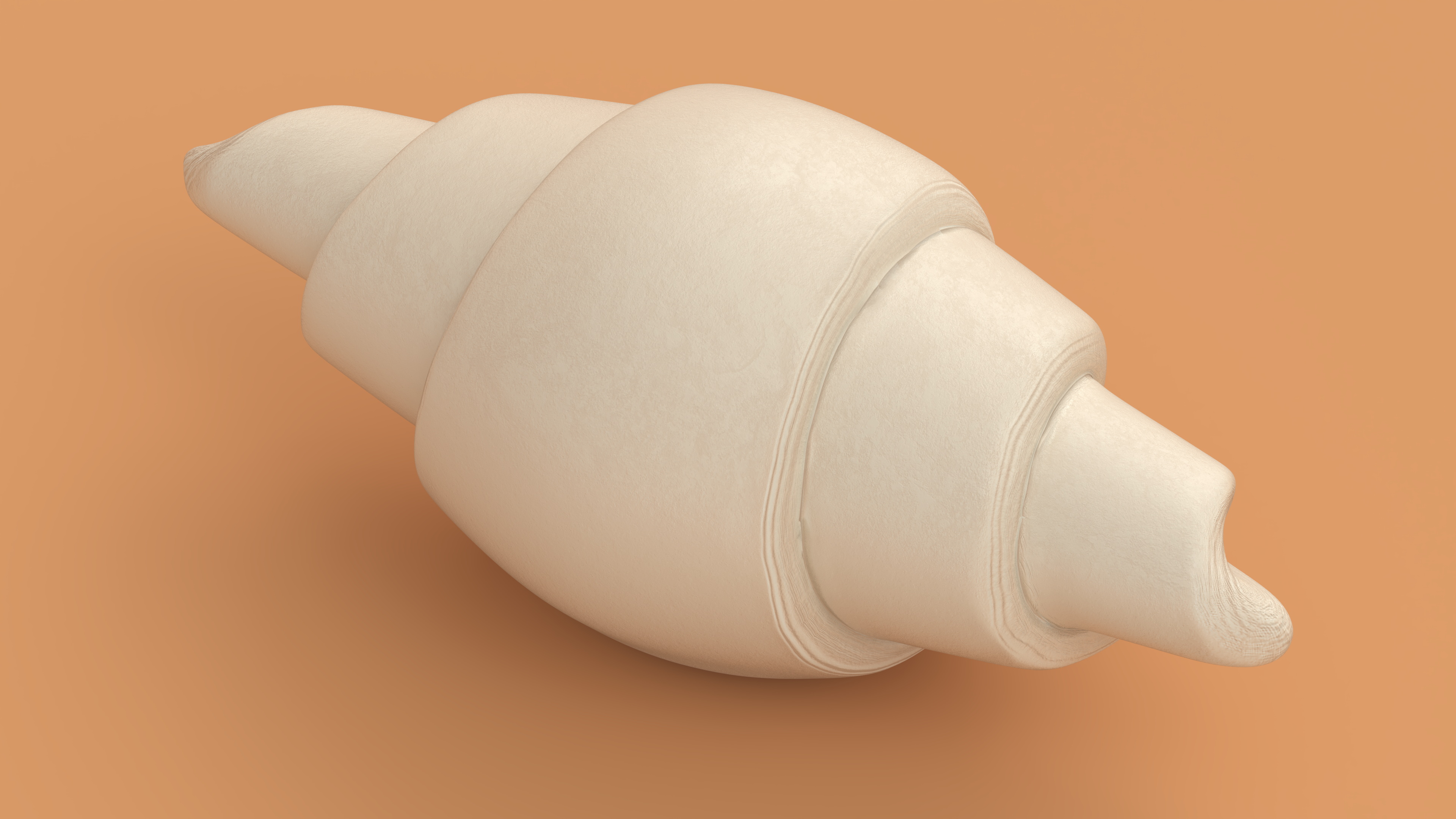 3D French Croissant Raw Dough