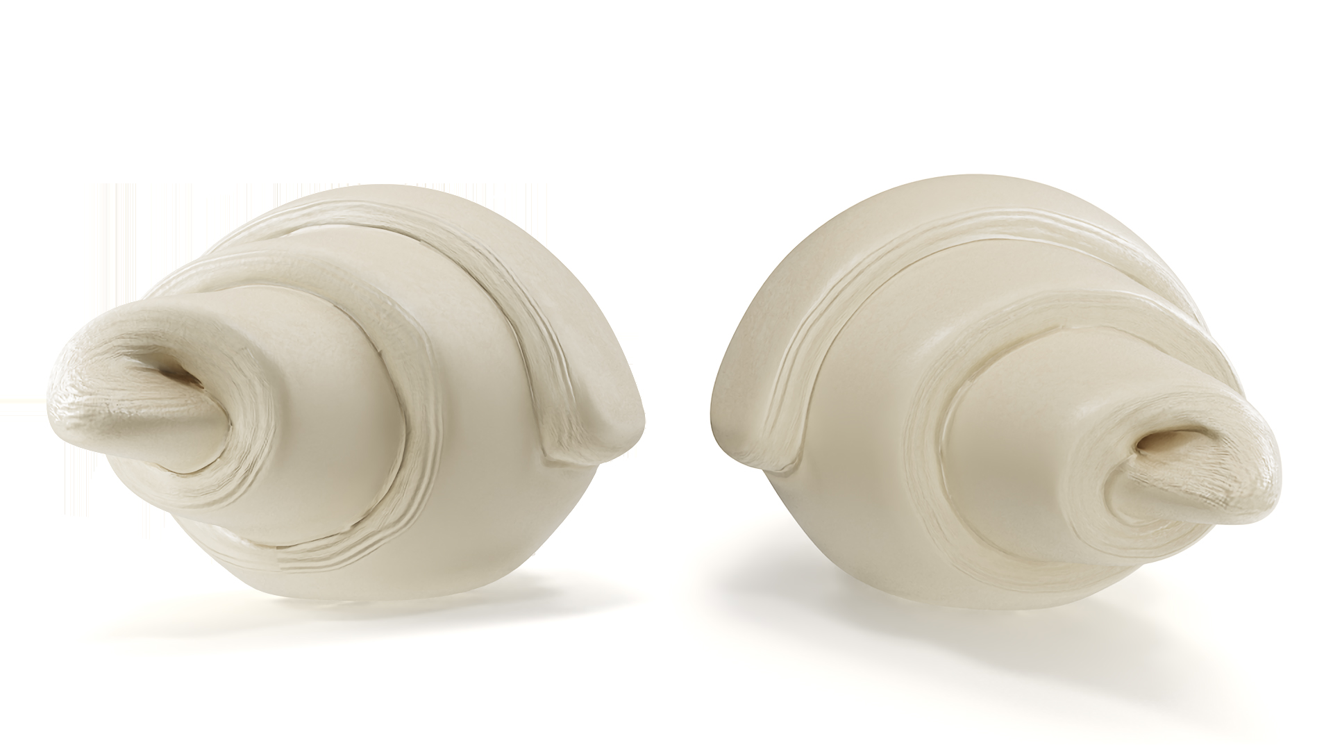 3D French Croissant Raw Dough