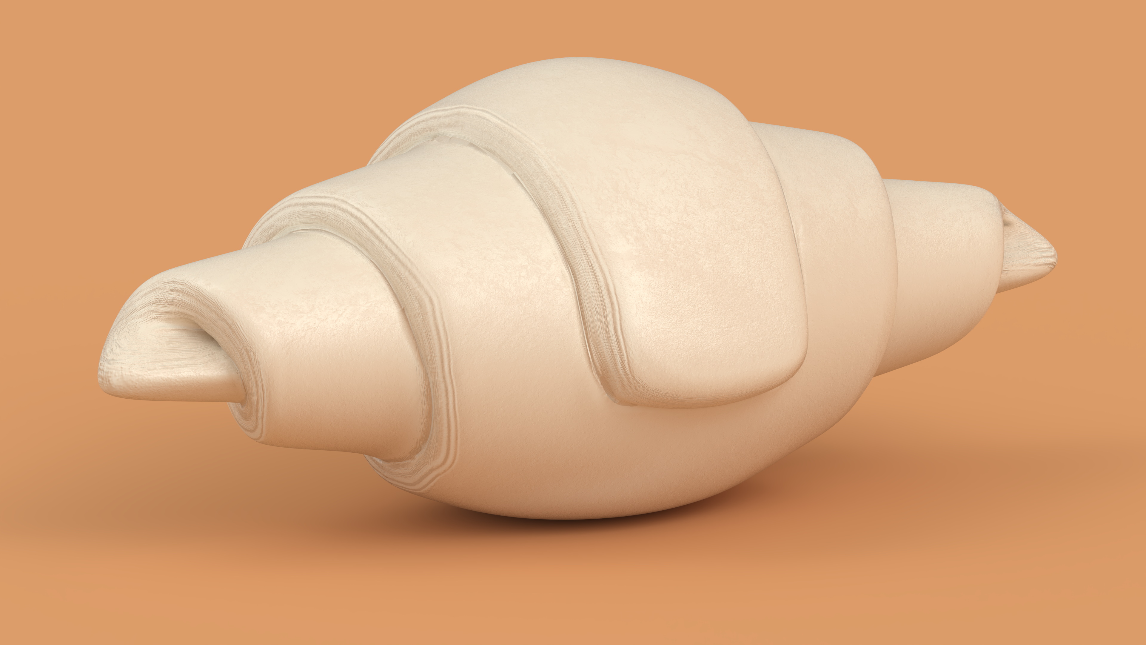 3D French Croissant Raw Dough