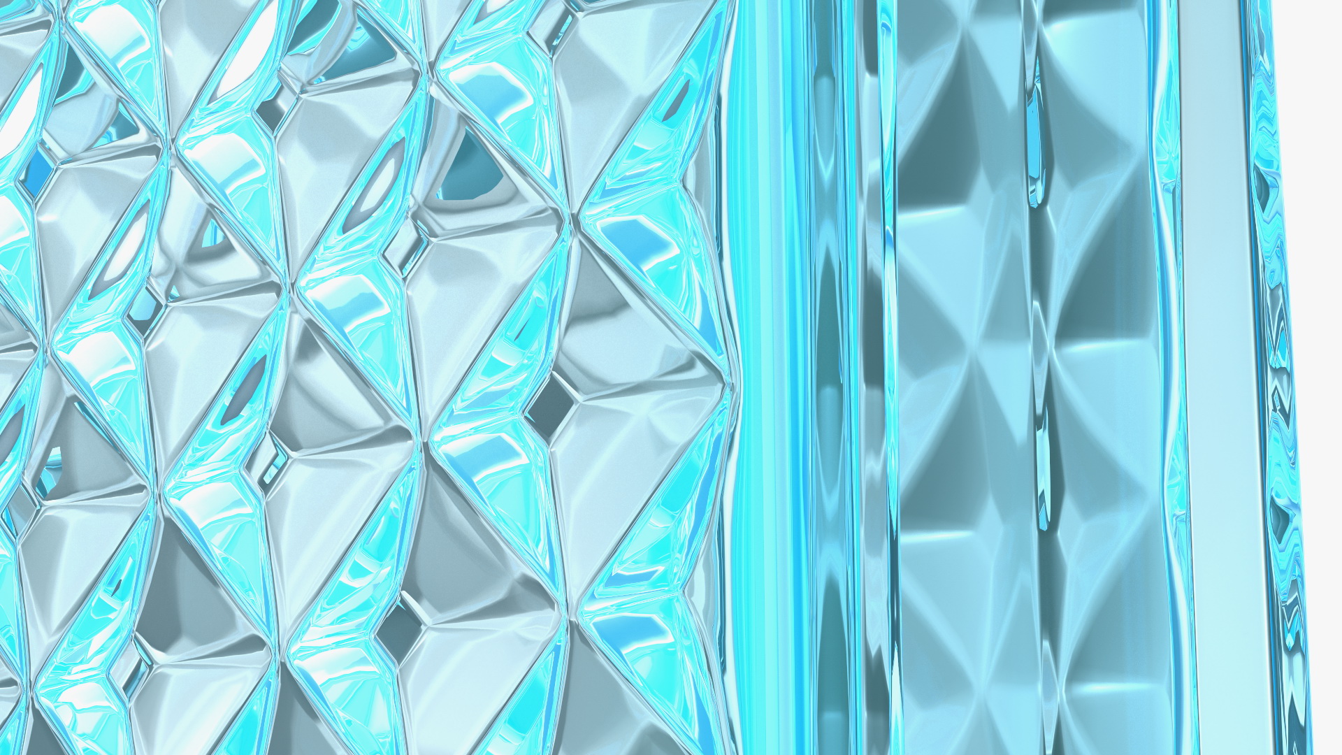 Blue Glass Block Diamond Pattern 3D