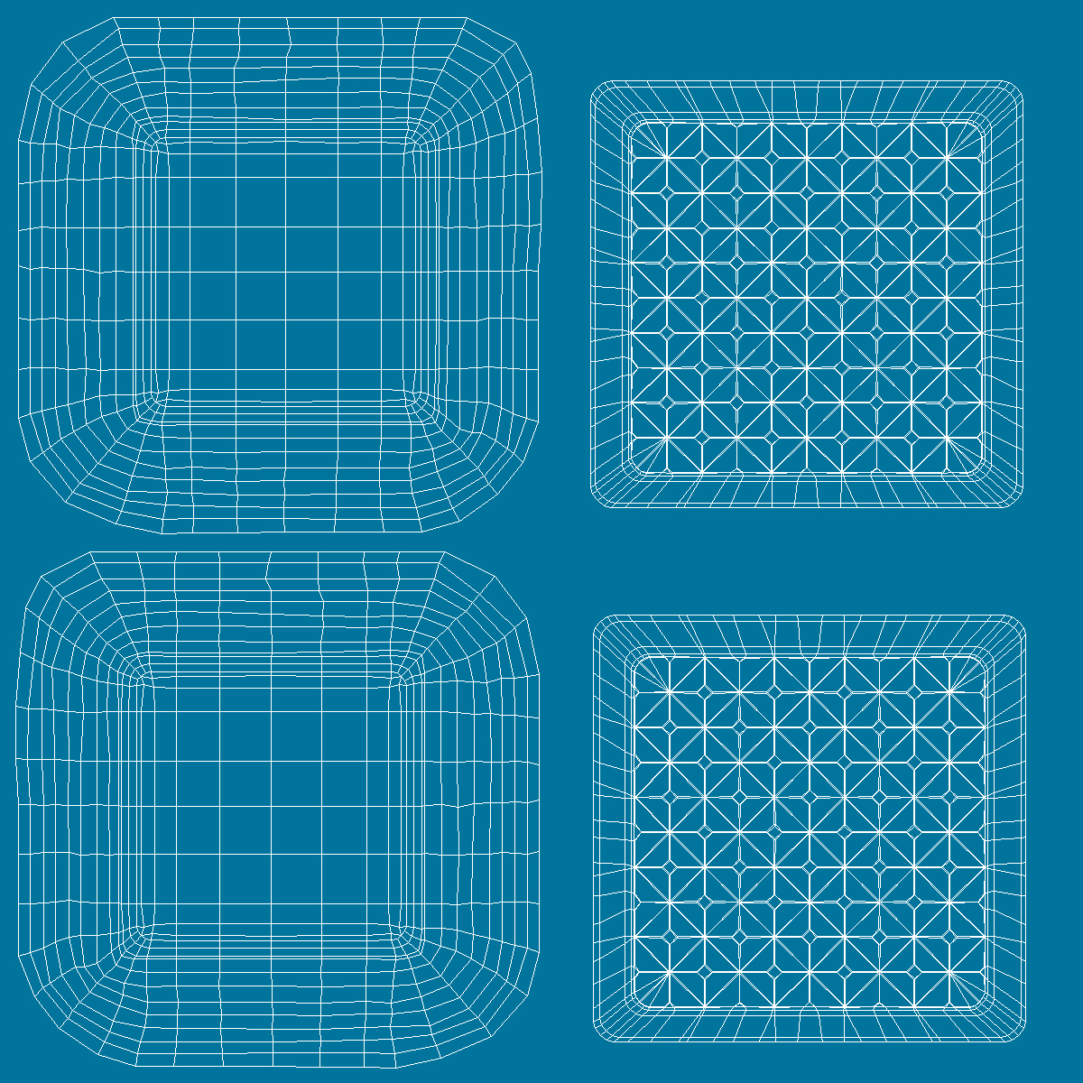 Blue Glass Block Diamond Pattern 3D
