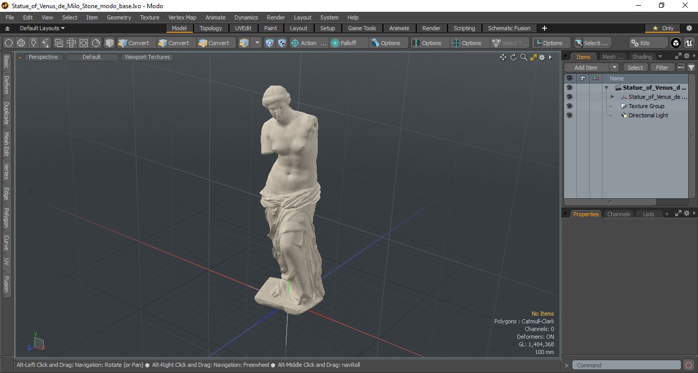 Statue of Venus de Milo Stone 3D model