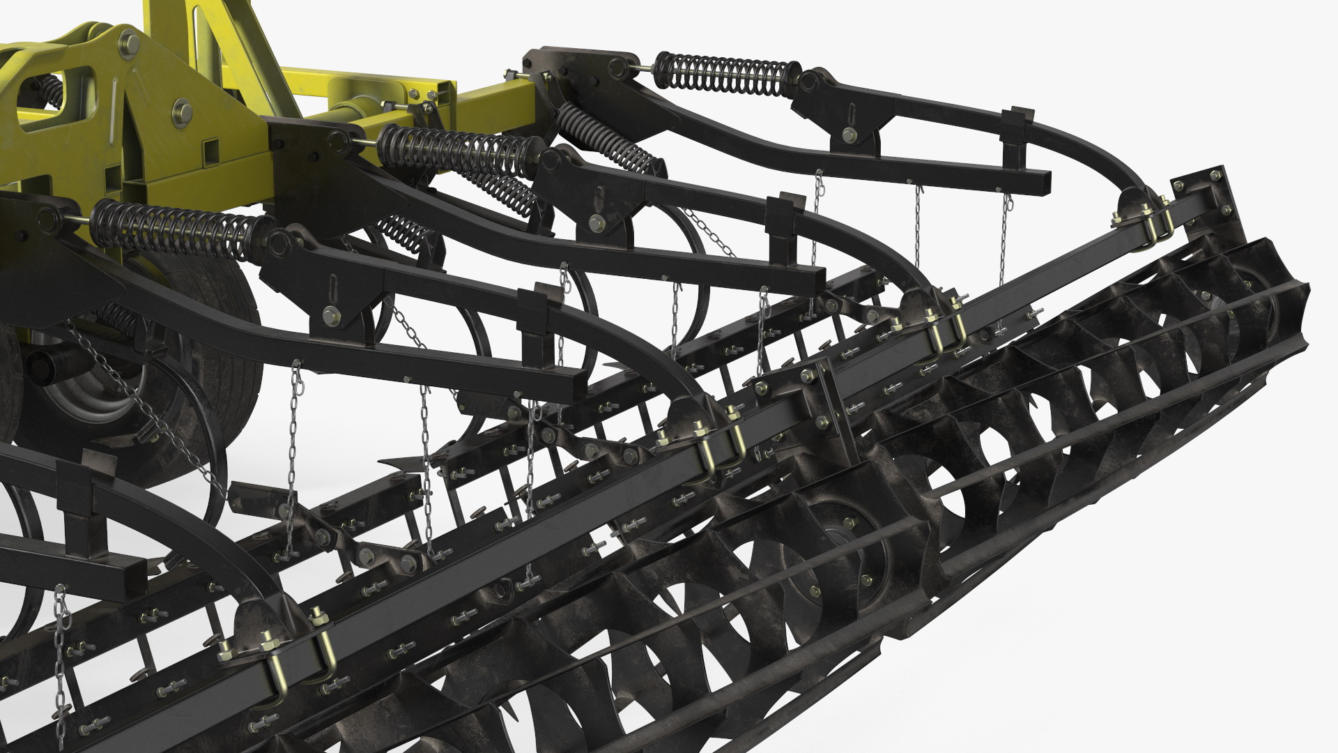Tractor Claas Axion 800 with Seedbed Cultivator Rigged 3D model