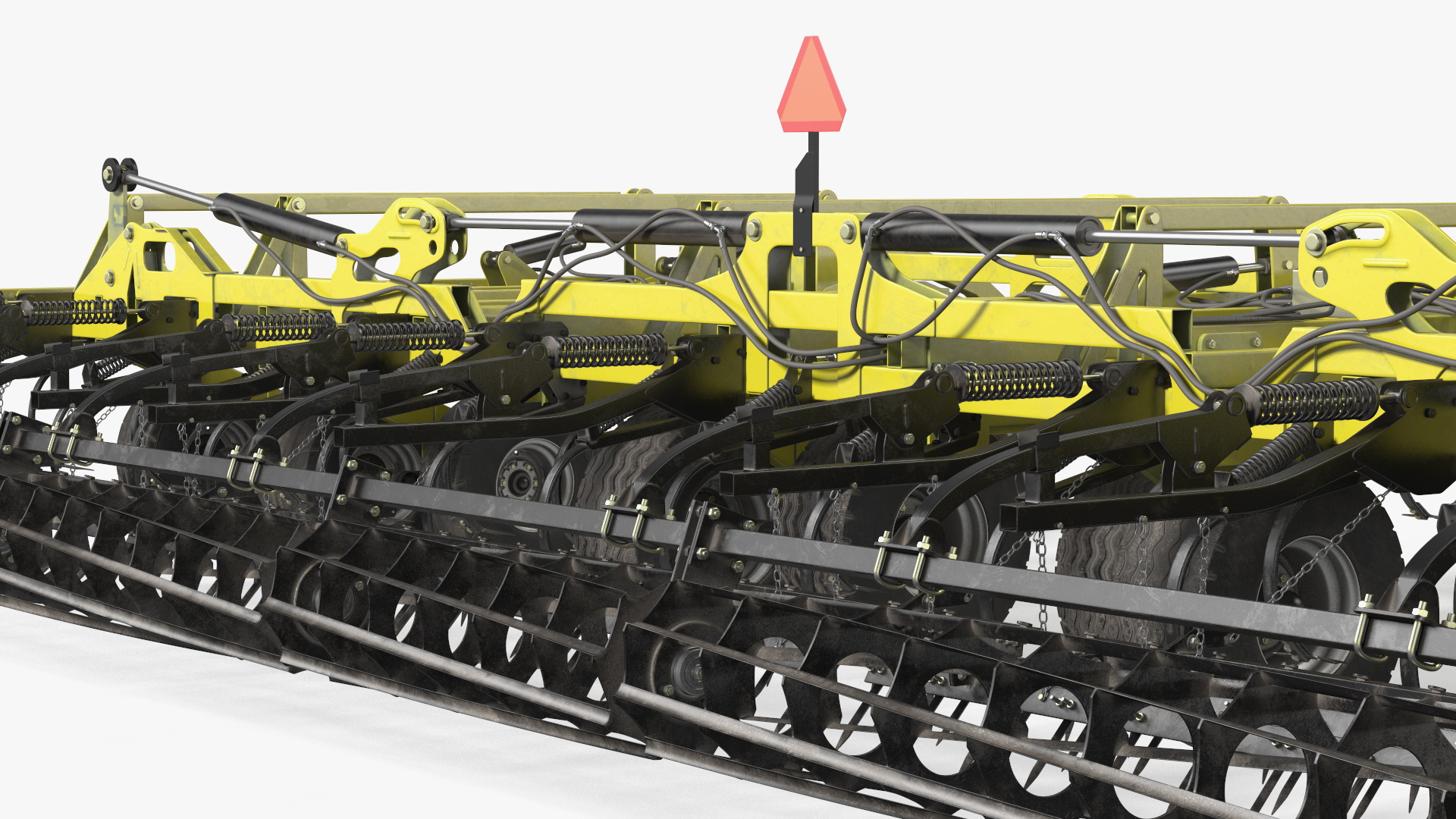 Tractor Claas Axion 800 with Seedbed Cultivator Rigged 3D model