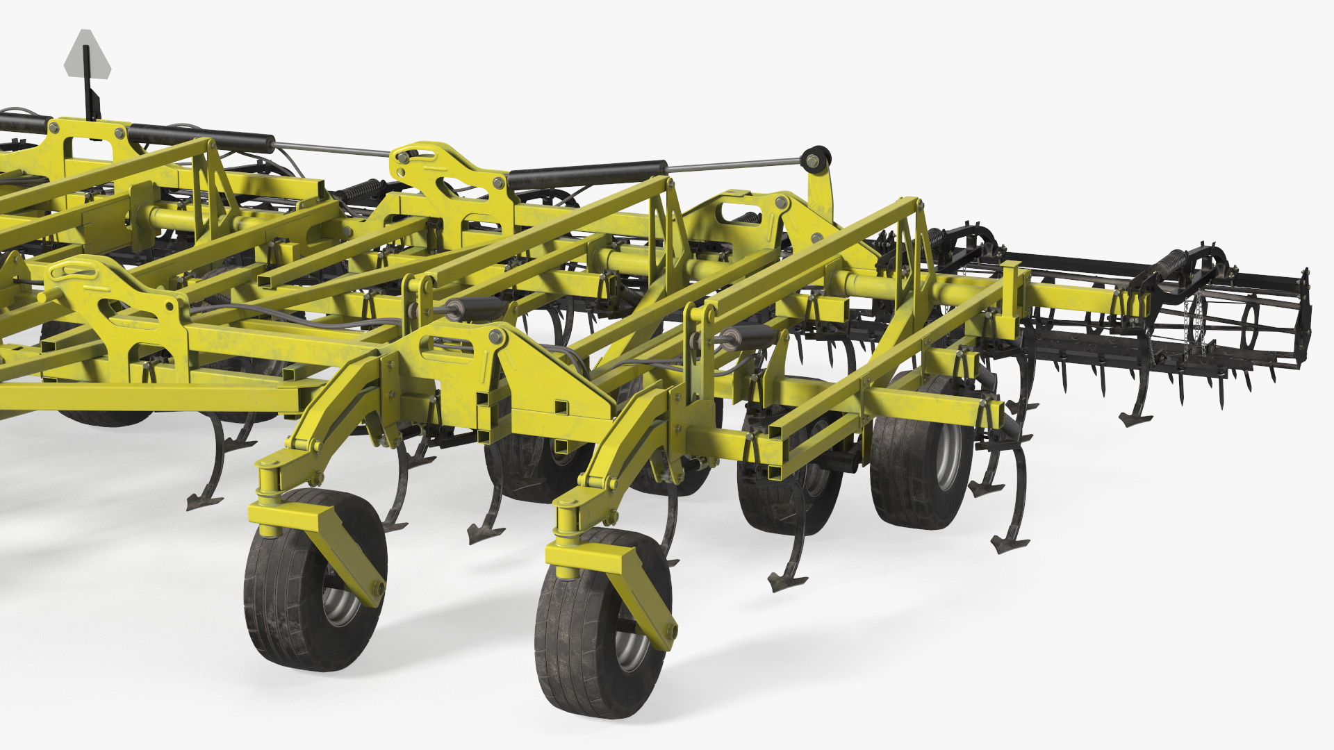 Tractor Claas Axion 800 with Seedbed Cultivator Rigged 3D model