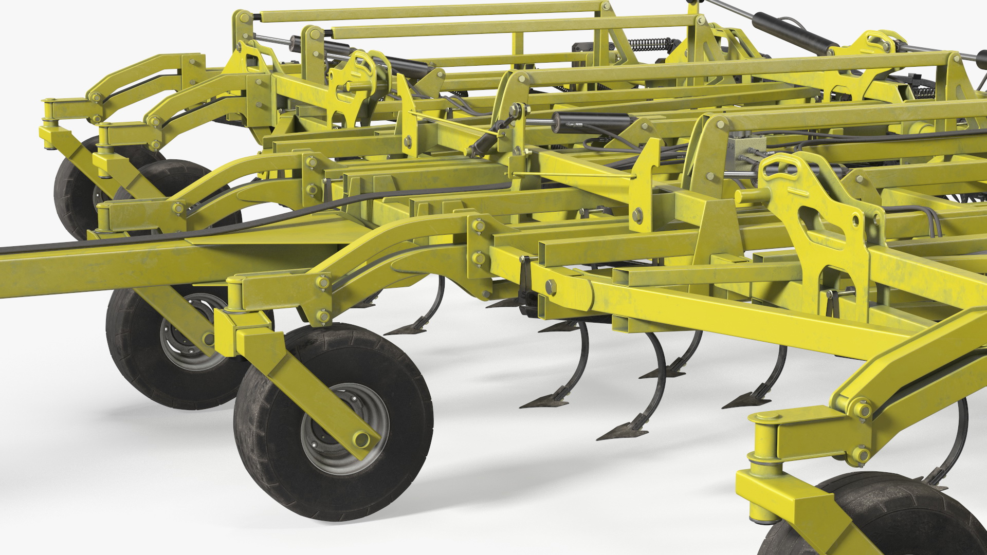 Tractor Claas Axion 800 with Seedbed Cultivator Rigged 3D model