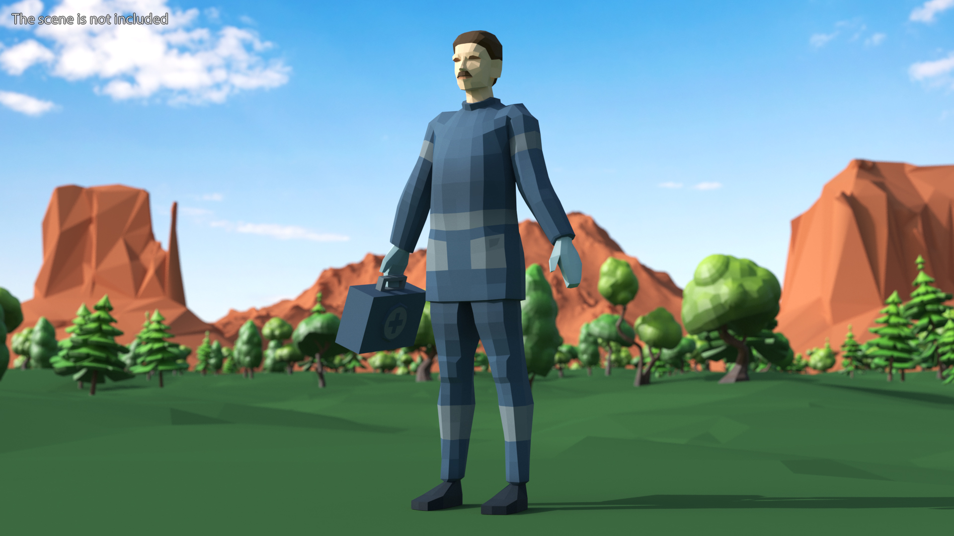 3D Low Poly Paramedic model