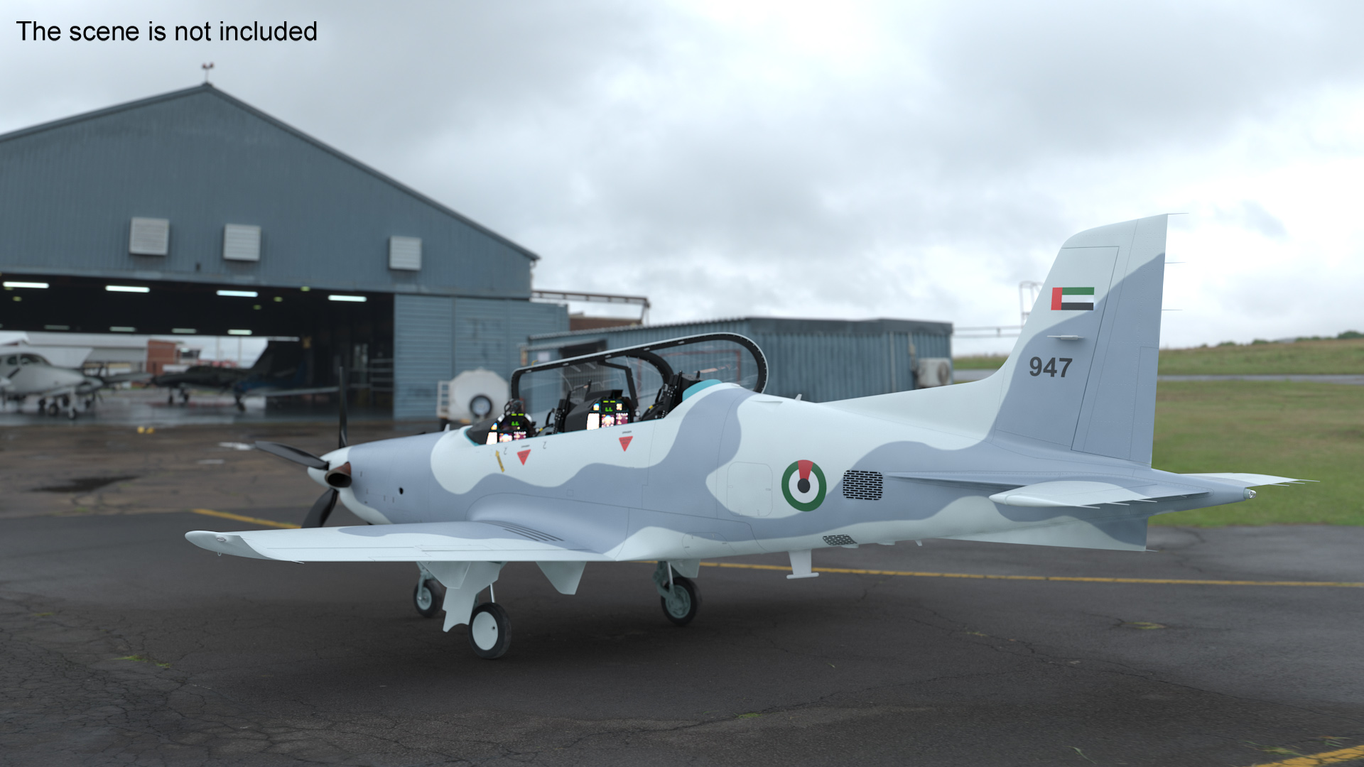 Training Aircraft Pilatus PC-21 Grey Rigged for Maya 3D