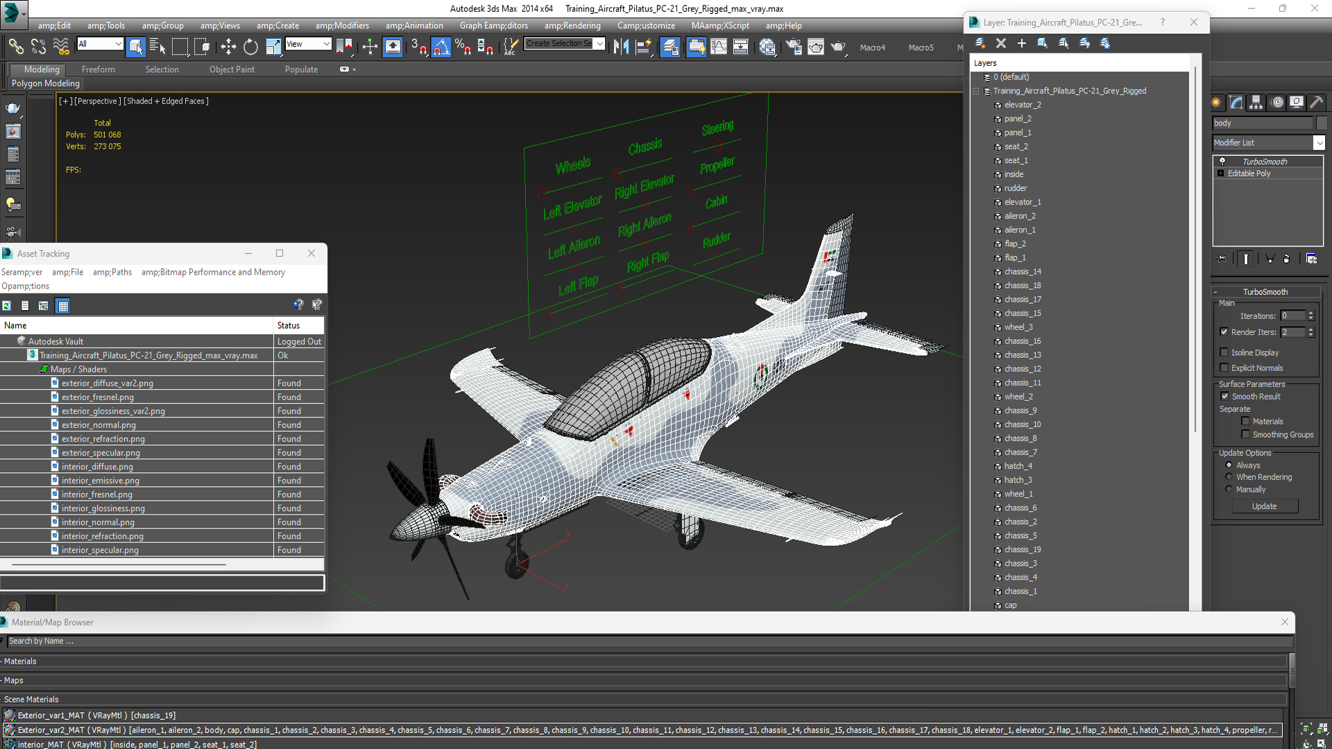Training Aircraft Pilatus PC-21 Grey Rigged for Maya 3D