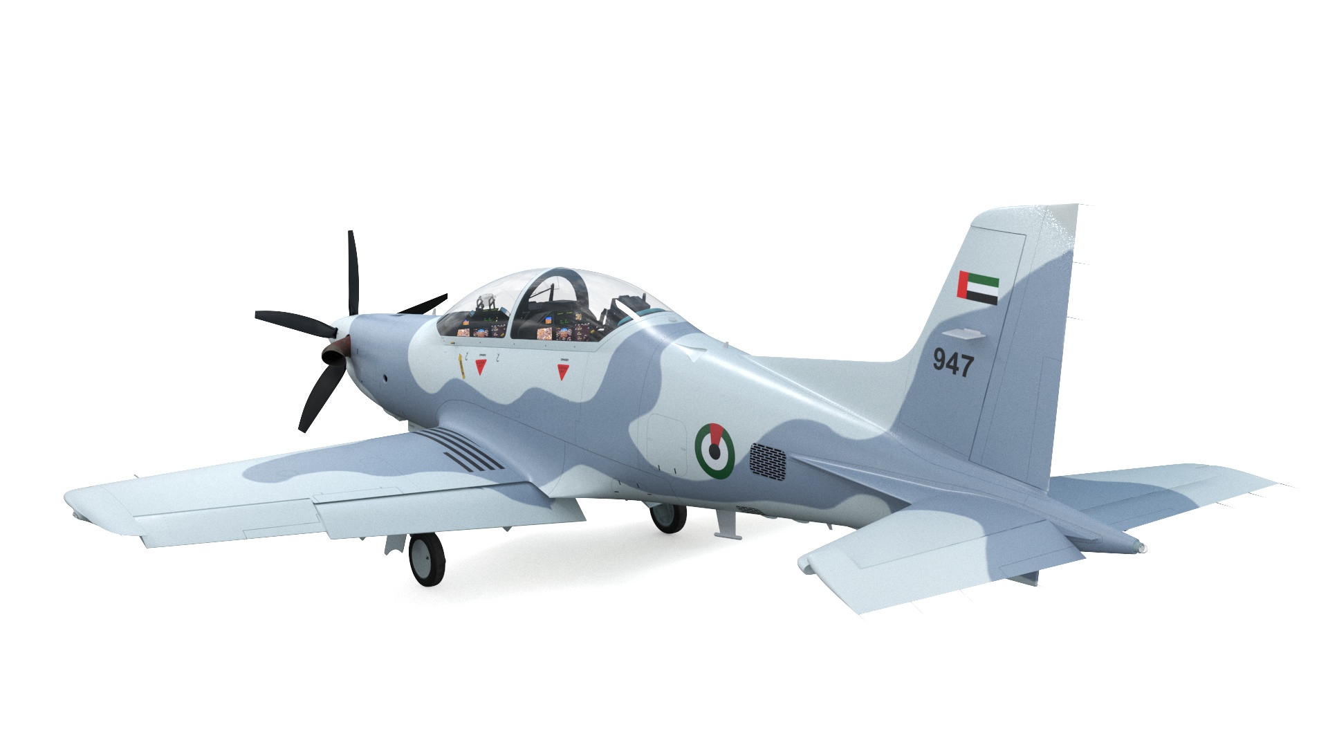 Training Aircraft Pilatus PC-21 Grey Rigged for Maya 3D
