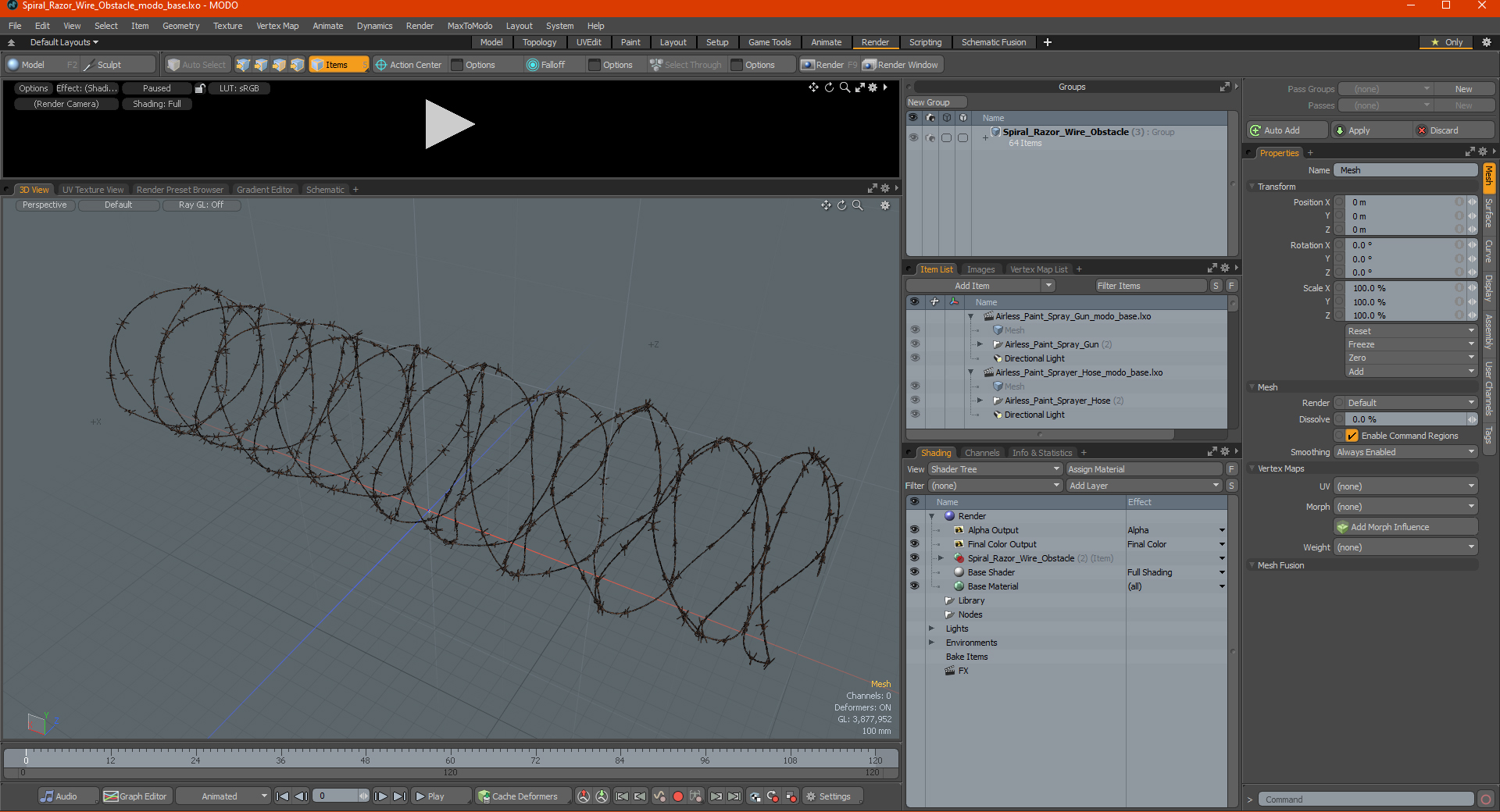 3D Spiral Razor Wire Obstacle