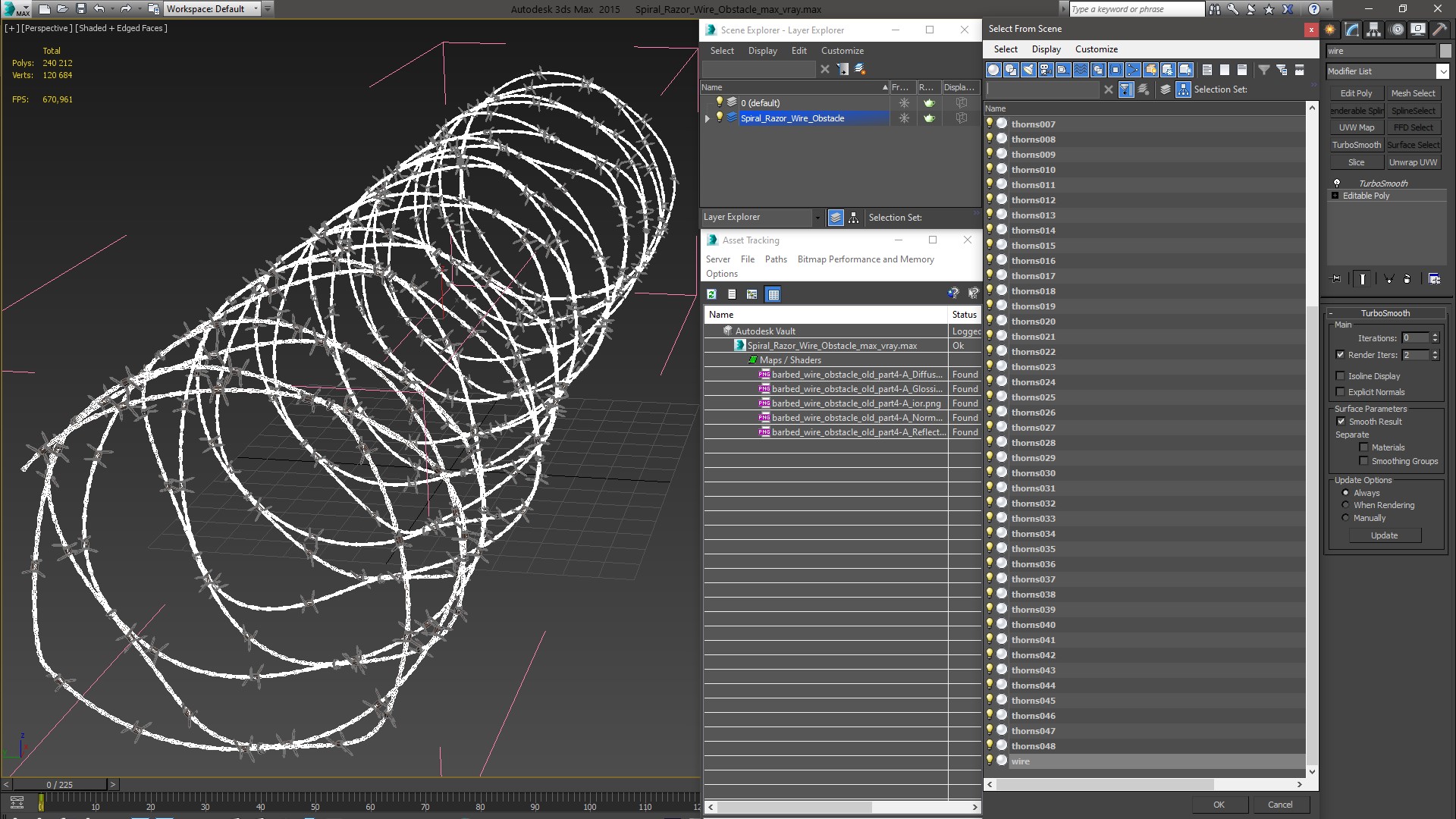 3D Spiral Razor Wire Obstacle