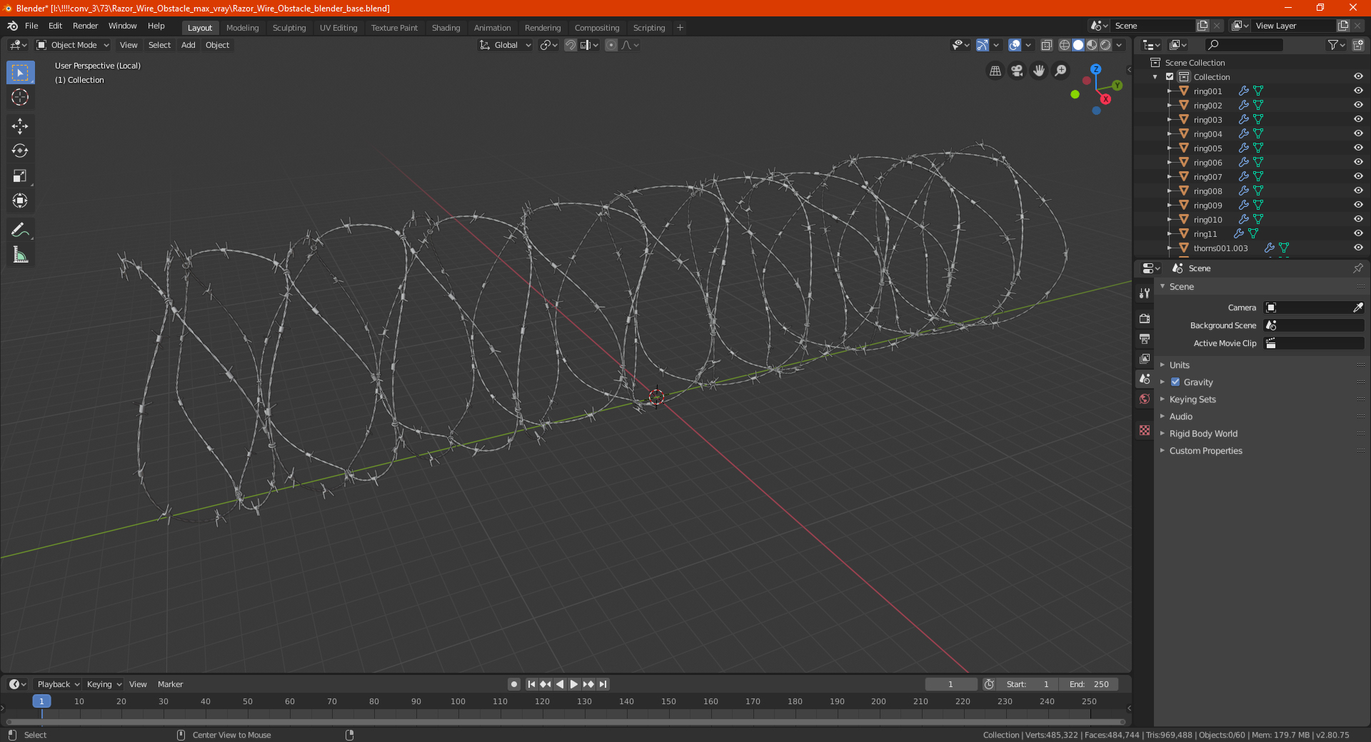 3D Spiral Razor Wire Obstacle