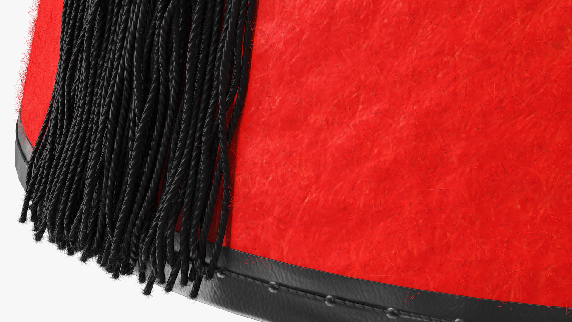 Traditional Arabic Red Fez Hat With Black Tassel Fur 3D