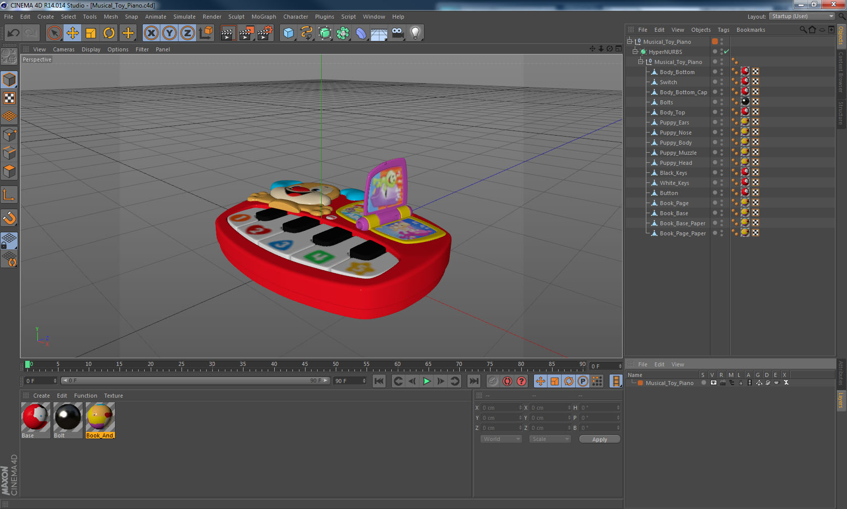 Musical Toy Piano 3D
