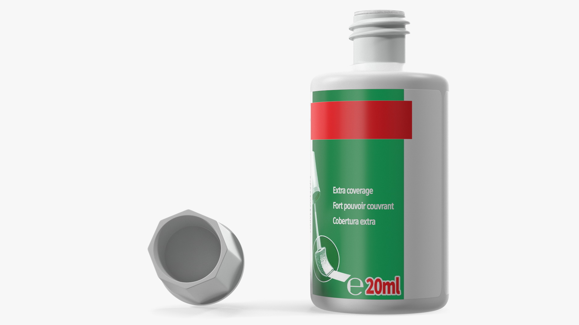 3D model Correction Fluid Bottle Opened