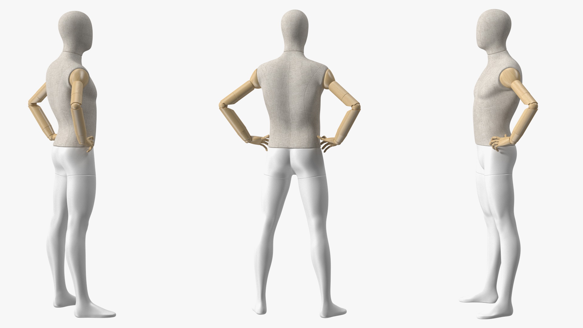 3D model Flexible Manikin Hands On Hips