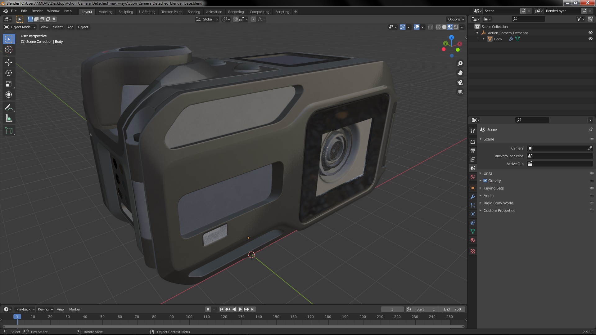 Action Camera Detached 3D