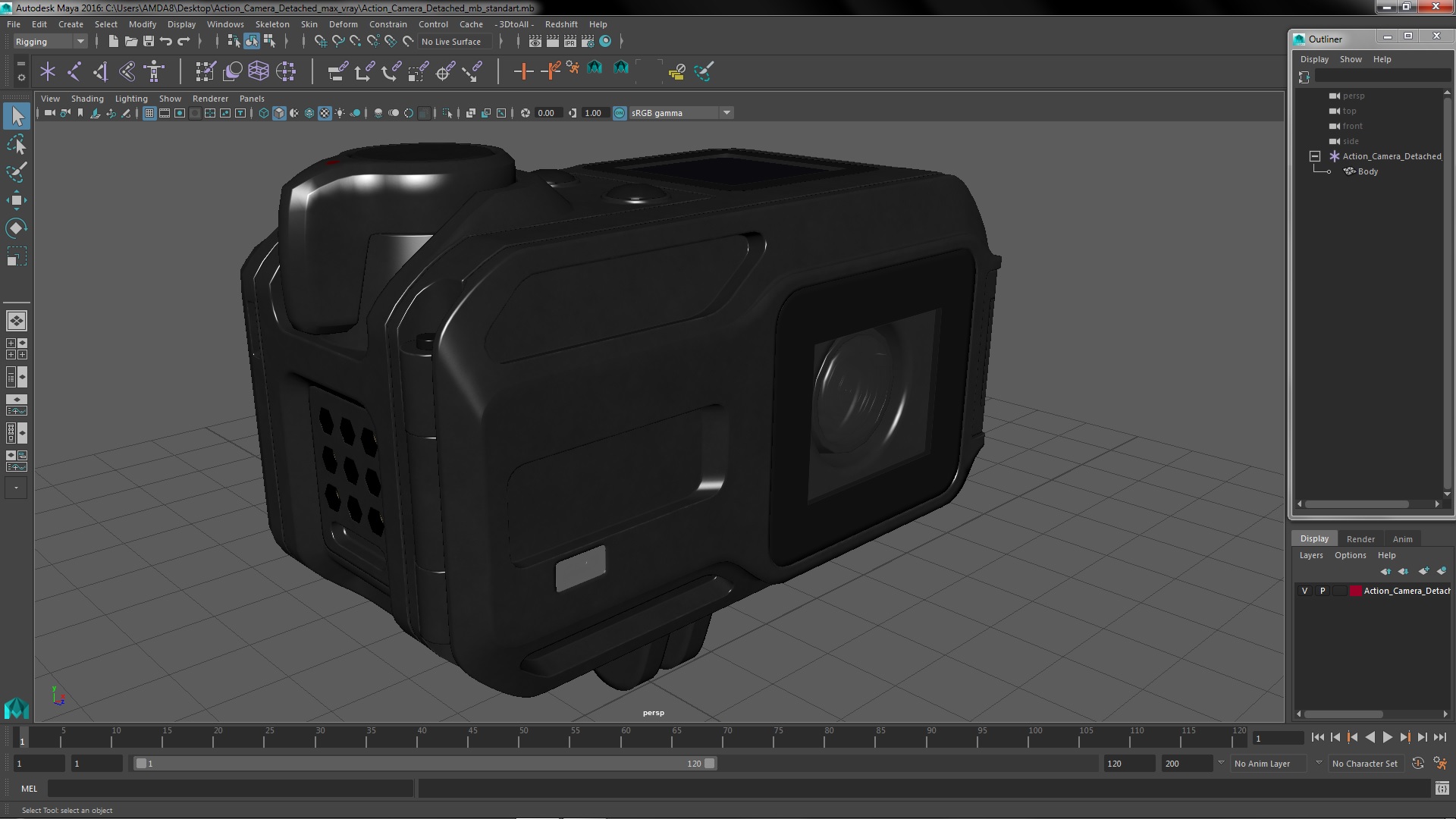 Action Camera Detached 3D