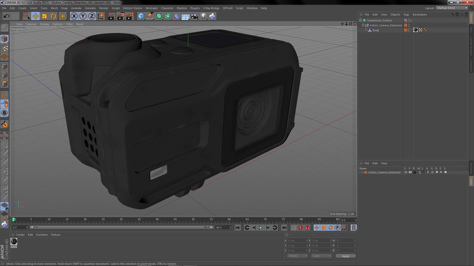 Action Camera Detached 3D