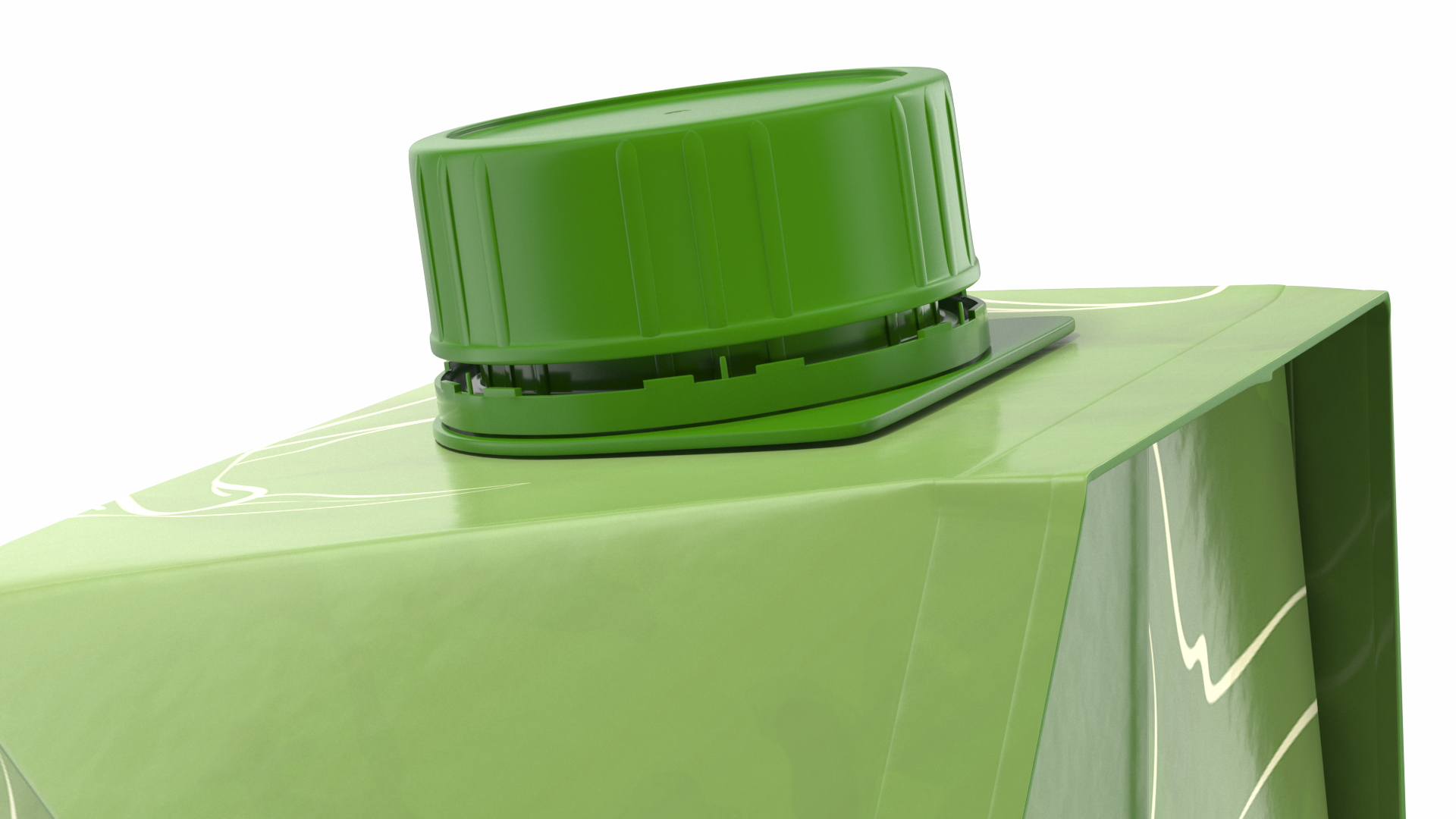 3D model Drink Carton Pack with Screw Cap Mockup Green
