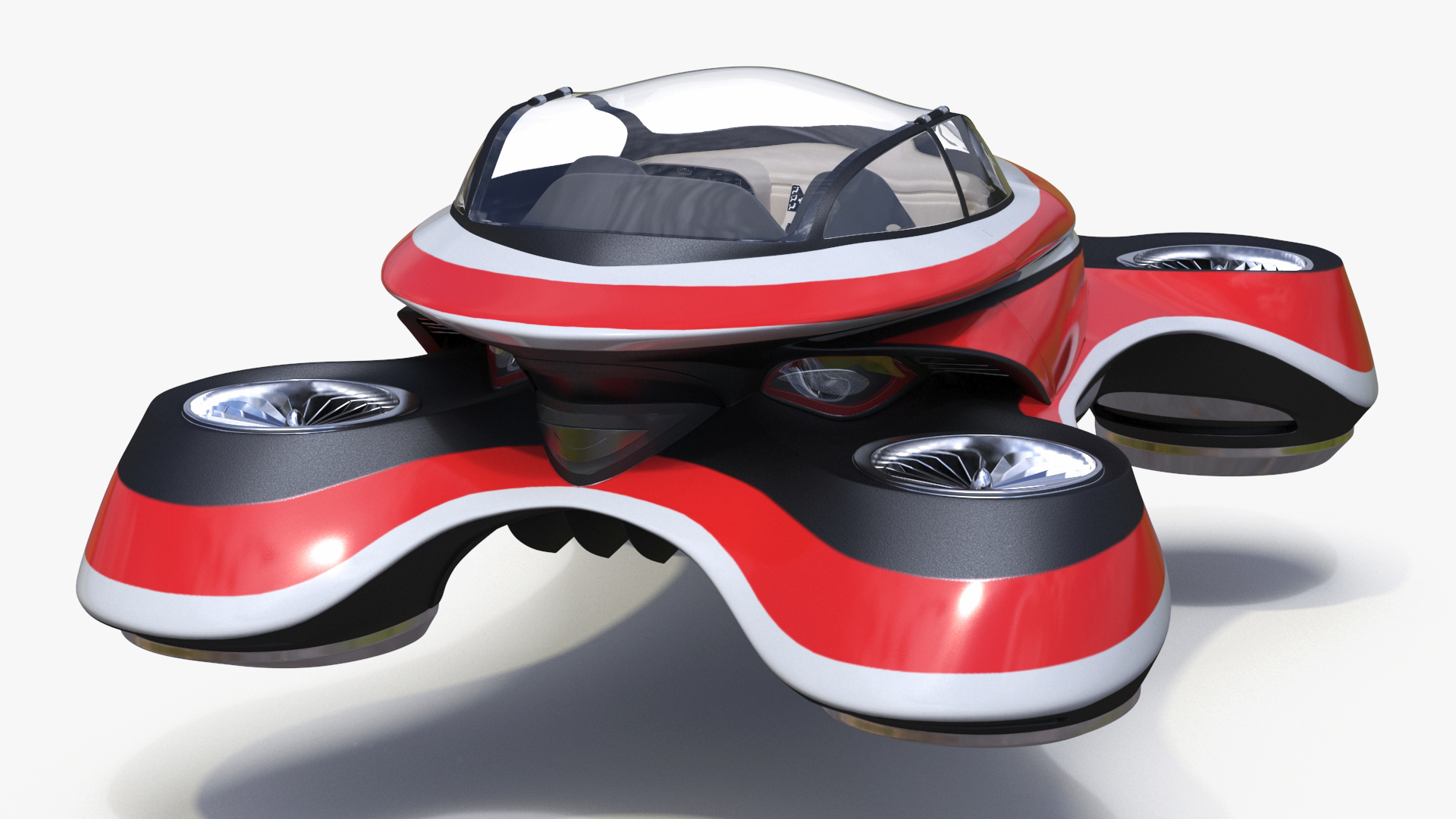 3D Hover Car Concept by Lazzarini Red Rigged