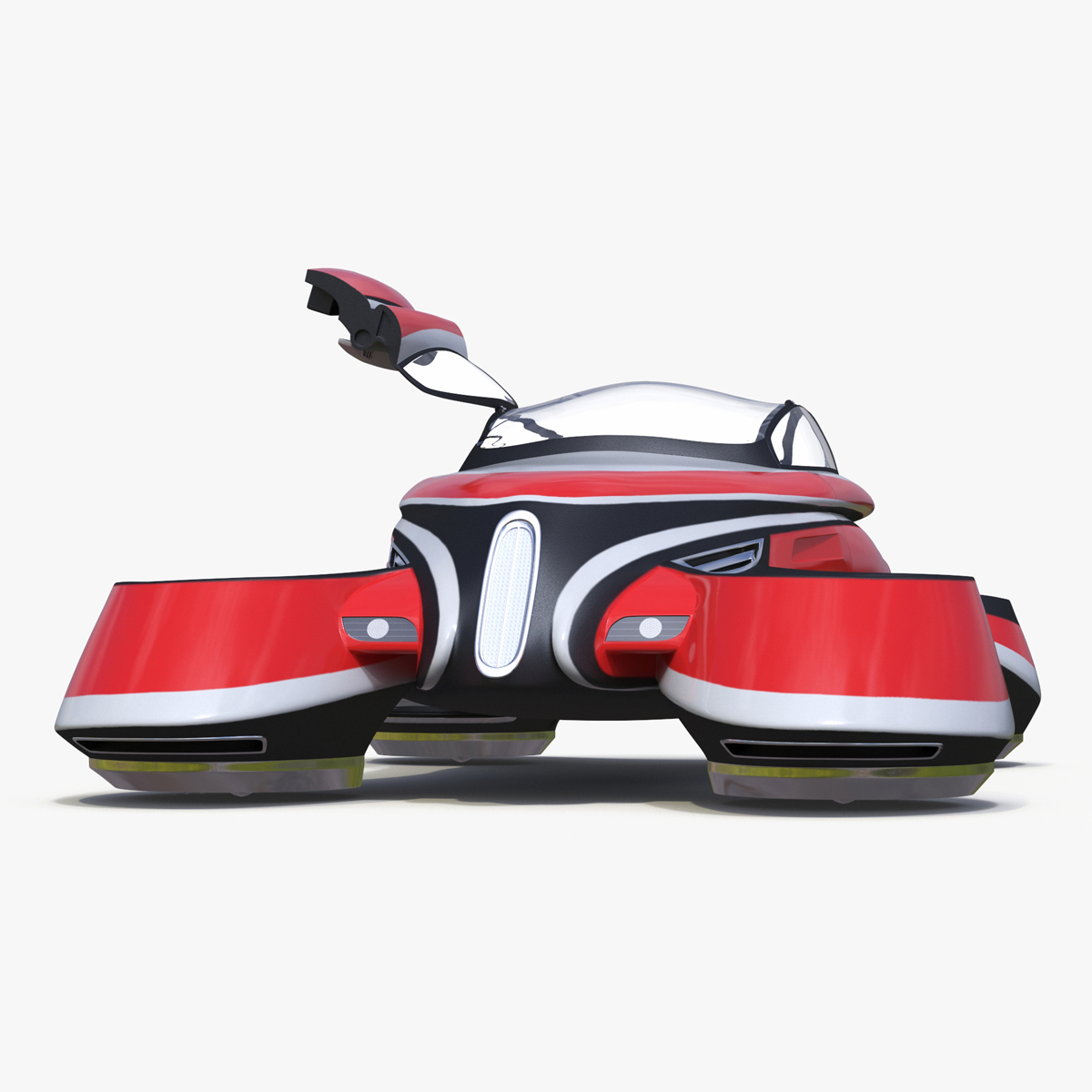 3D Hover Car Concept by Lazzarini Red Rigged
