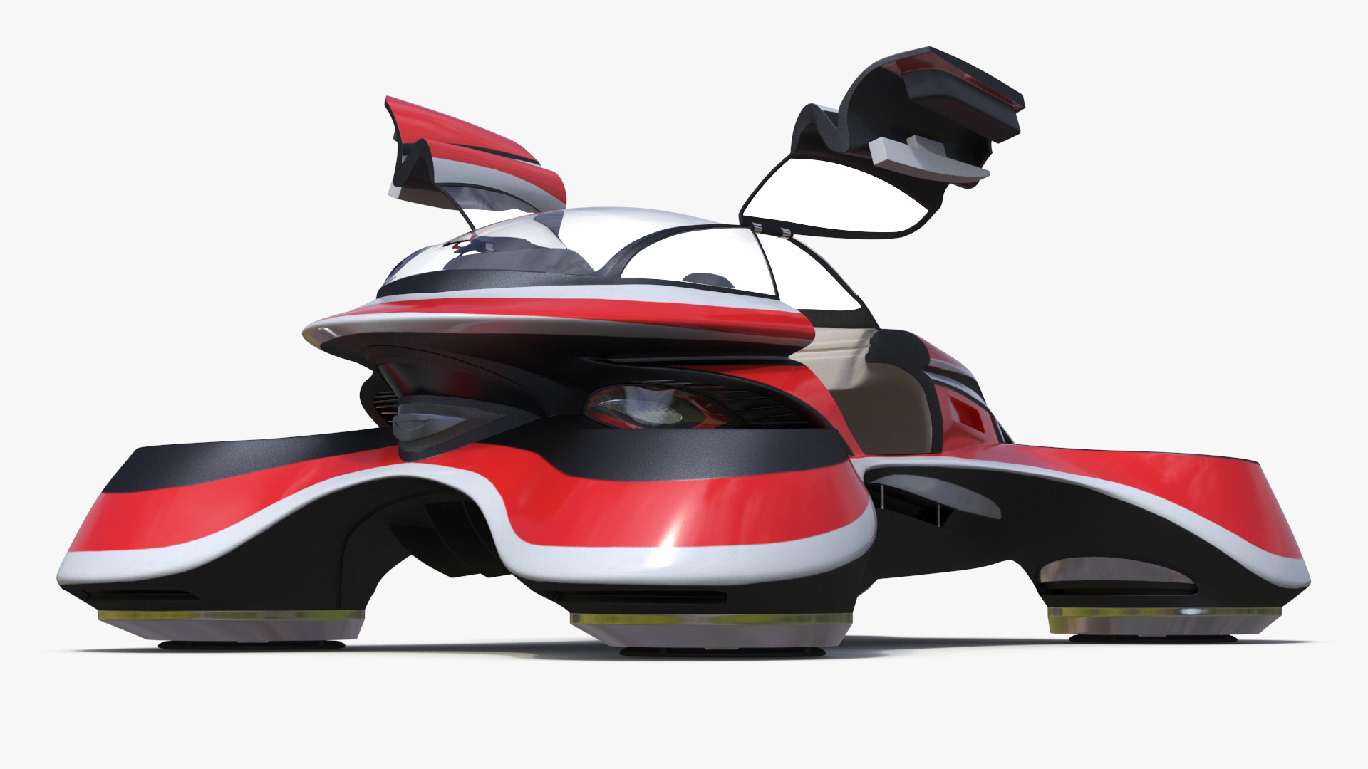 3D Hover Car Concept by Lazzarini Red Rigged