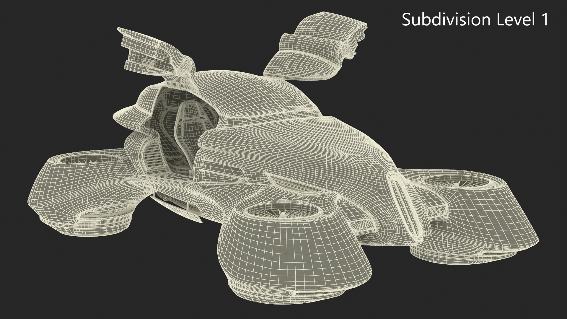 3D Hover Car Concept by Lazzarini Red Rigged