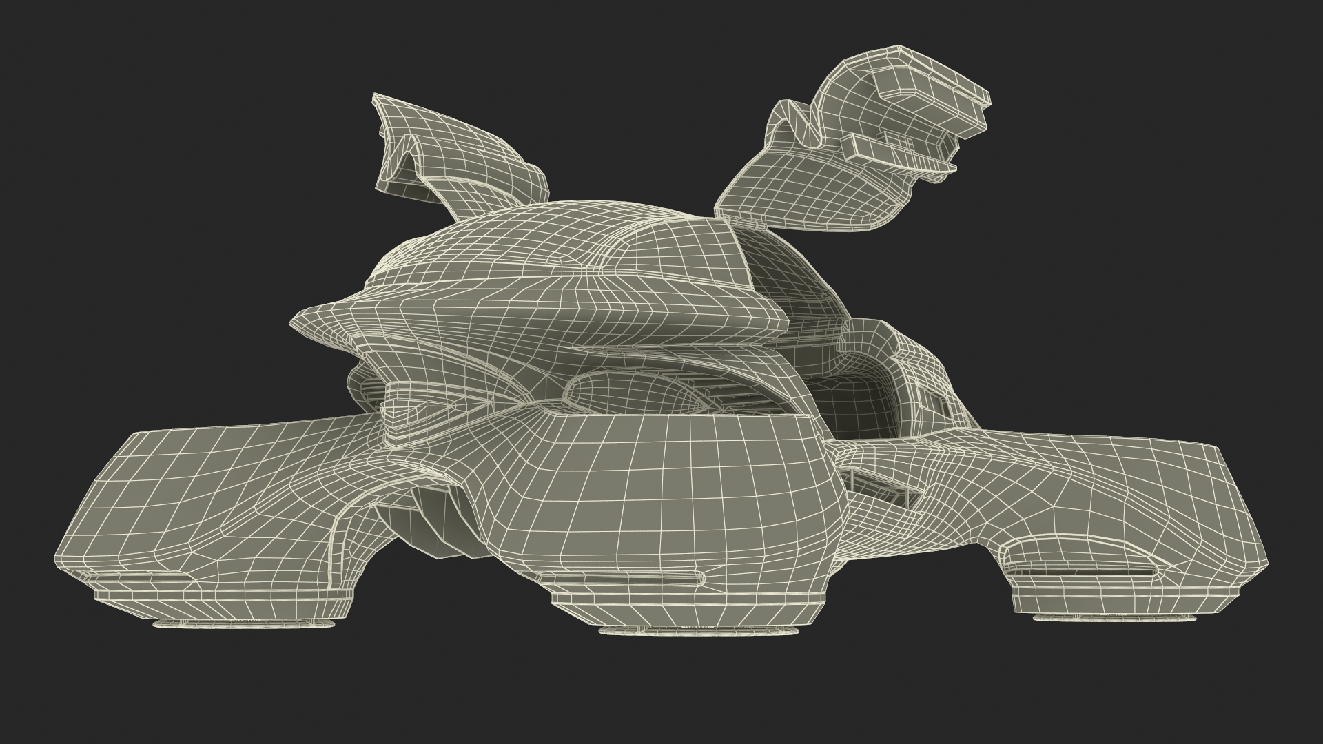 3D Hover Car Concept by Lazzarini Red Rigged