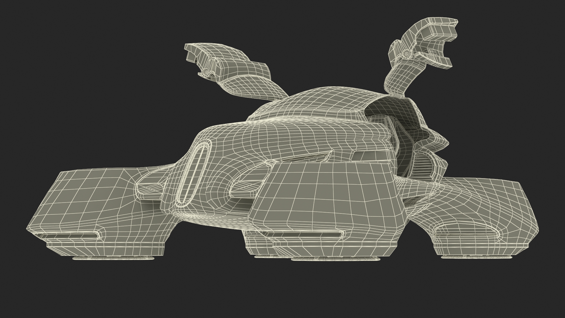 3D Hover Car Concept by Lazzarini Red Rigged